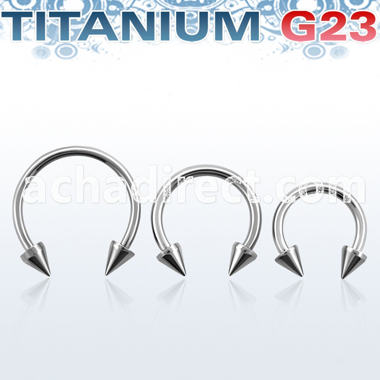 ucbecn titanium g23 circular barbell with two 3mm cones