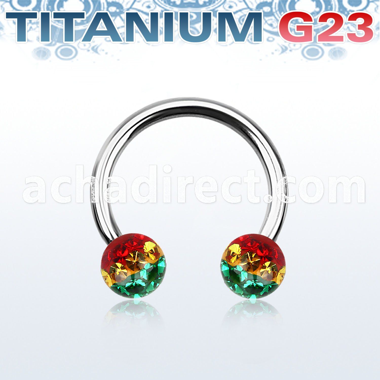 ucbfr5r titanium g23 circular barbell w 5mm rasta ball