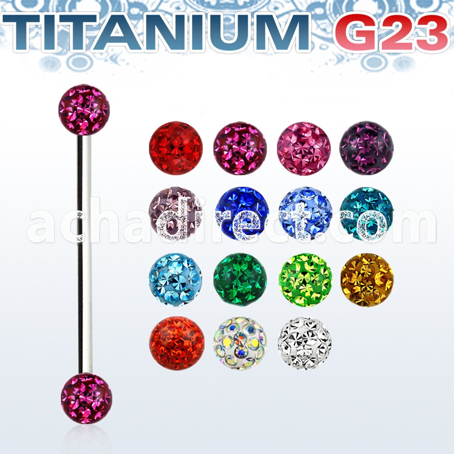 uinfr5 titanium g23 barbell w double 5mm ferido balls
