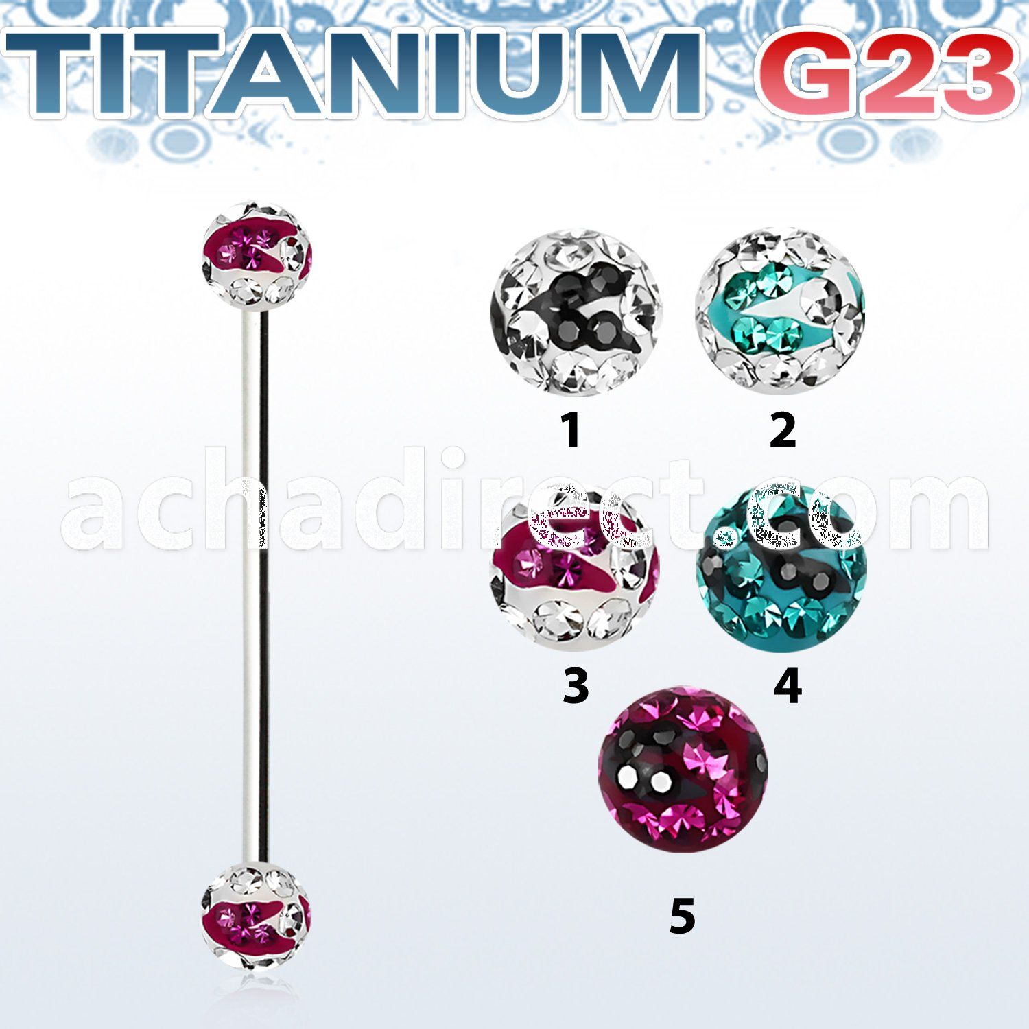 uinfr5c titanium industrials w 5mm multicrystal zebra ball