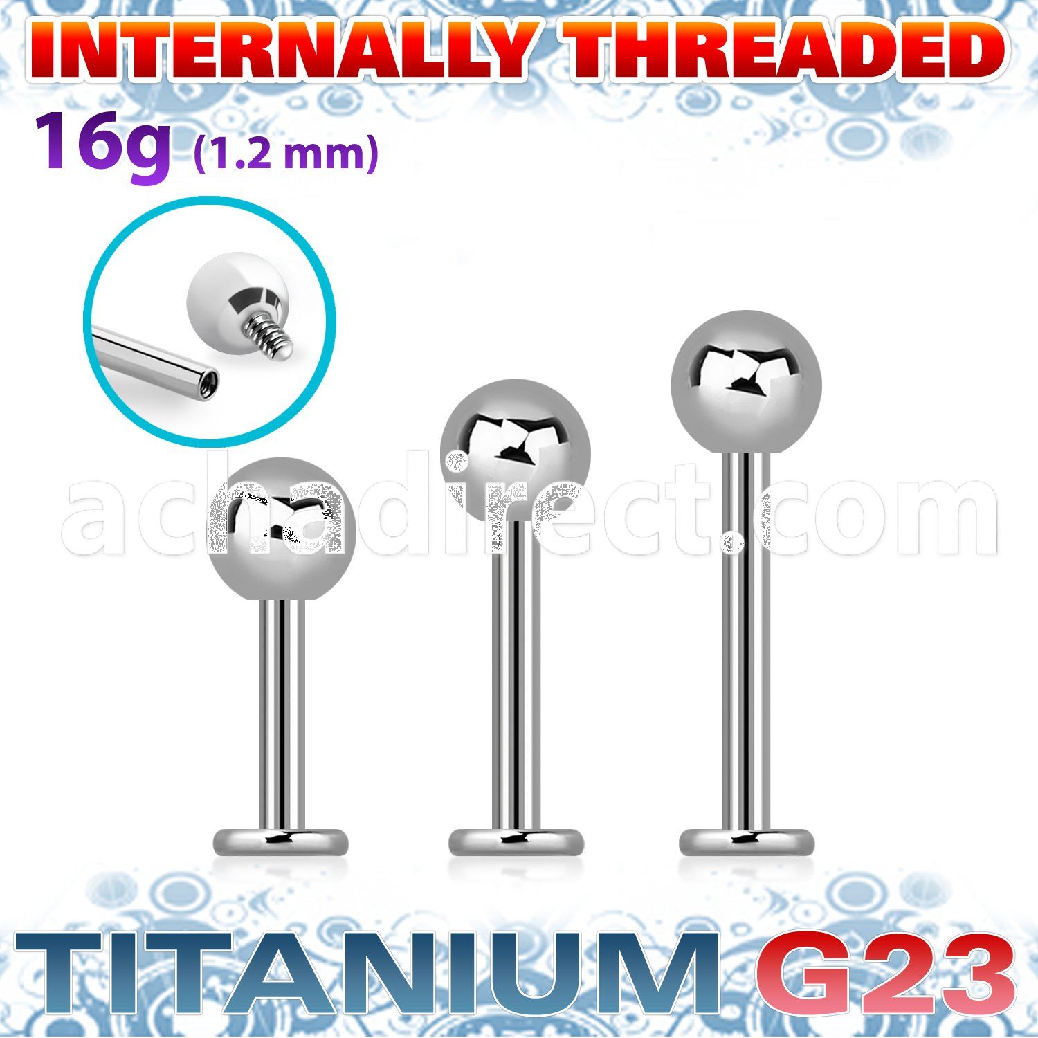 ulbb4si titanium g23 internal labret 4mm ball