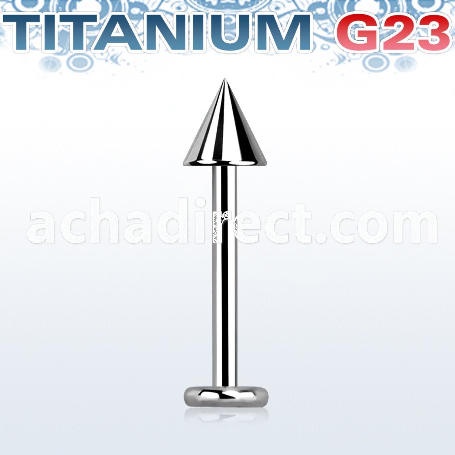 ulcn4s titanium g23 labret with 4mm cone length 6mm 14mm