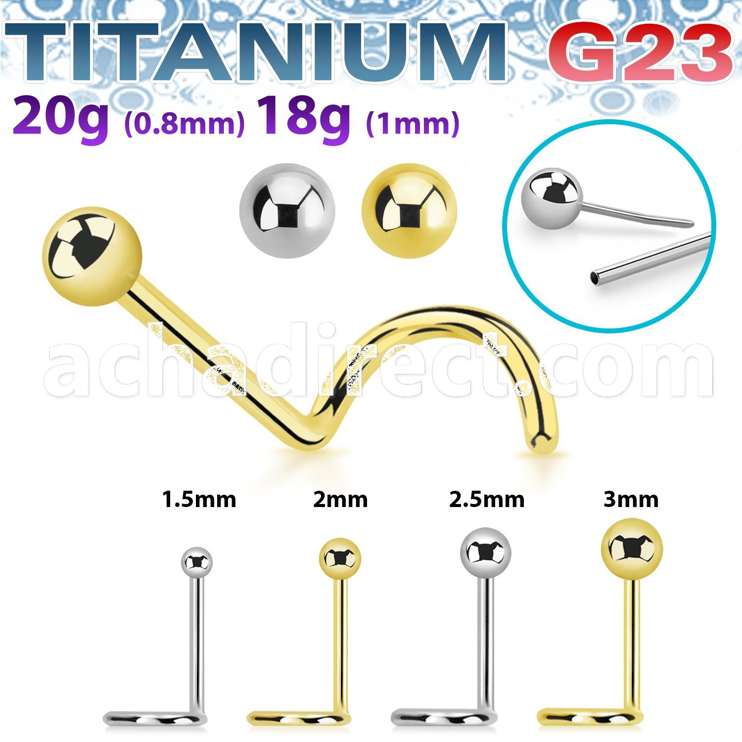 unswnob titanium threadless push pin nose screw ball