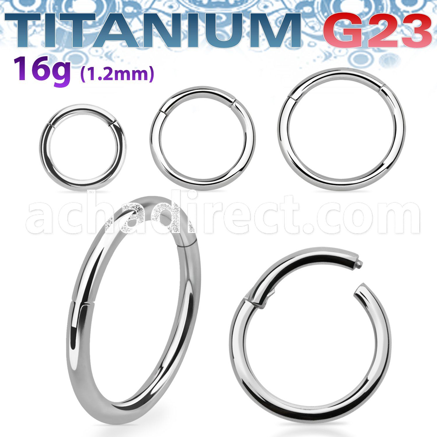 usegh16 titanium hinged segment ring 16g