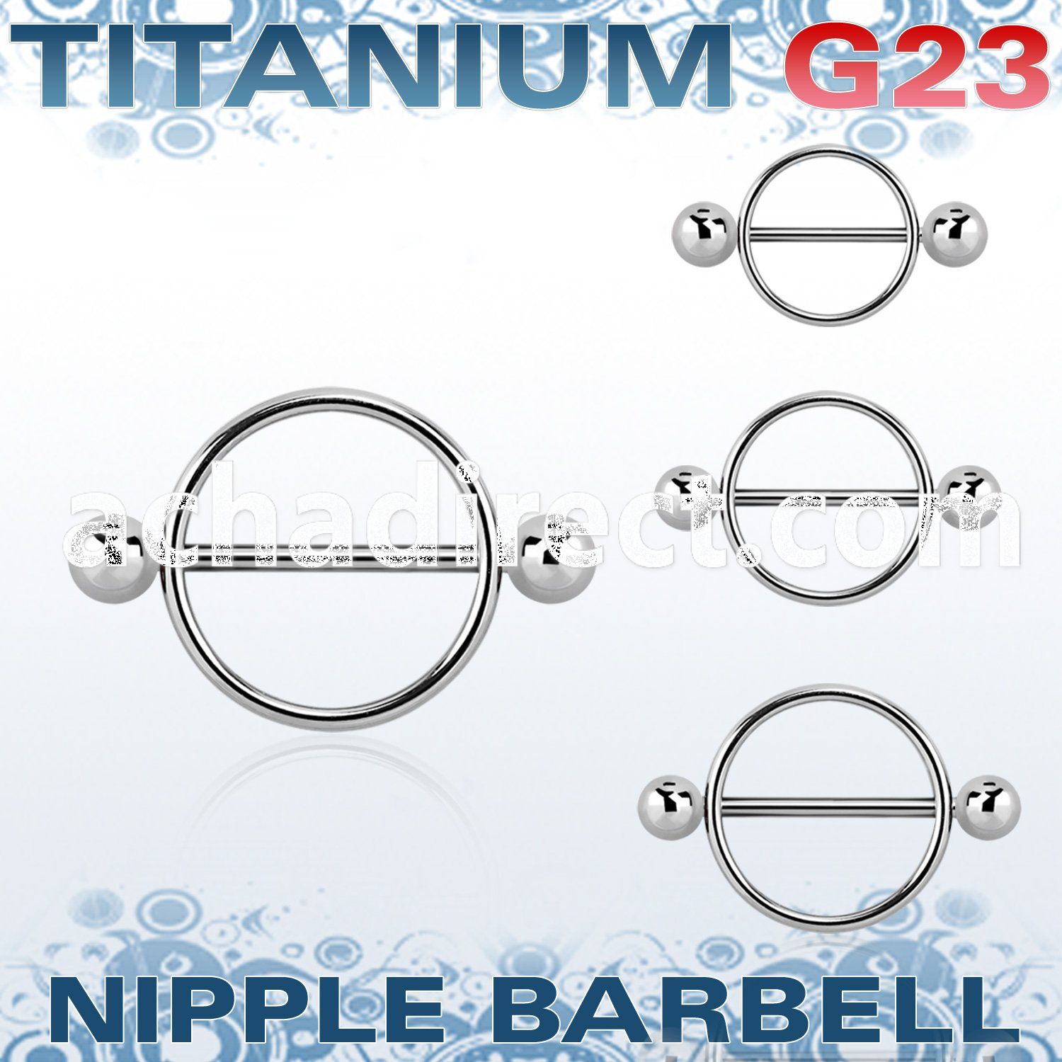 usnpe steel nipple shield w a titanium g23 bar w two 5mm ball