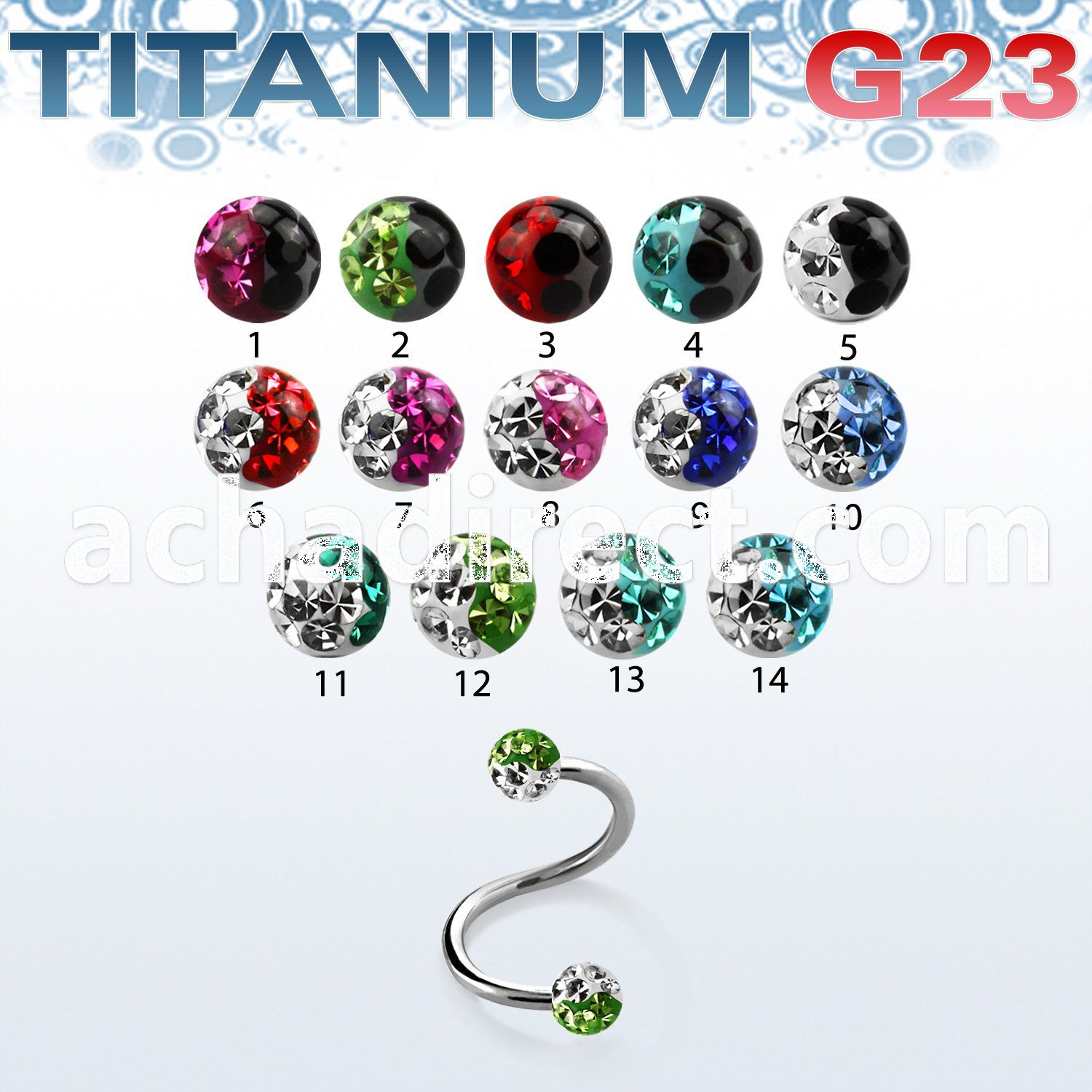 uspfr3e titanium g23 spiral with 2 color ferido ball