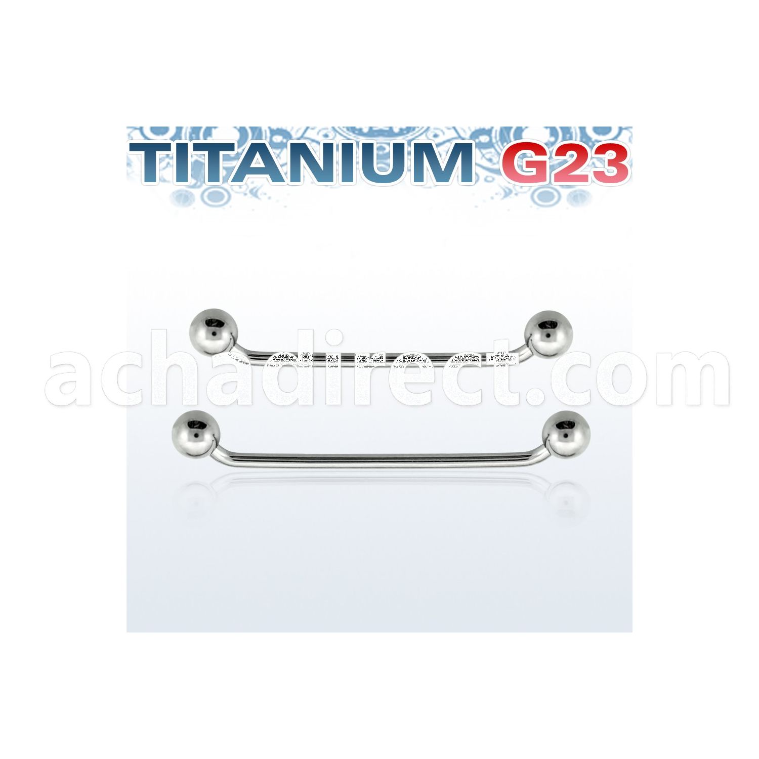 usubb5 titanium g23 45 surface barbell w 5mm titanium ball