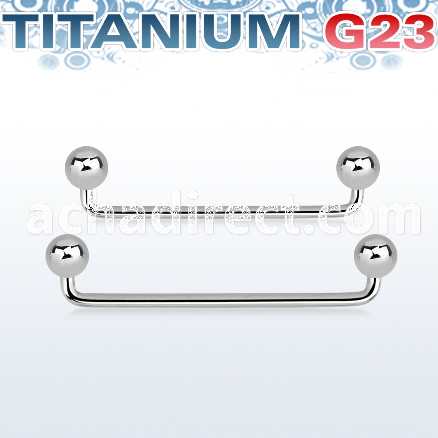 usudb5 titanium g23 90 surface barbell with 5mm titanium ball
