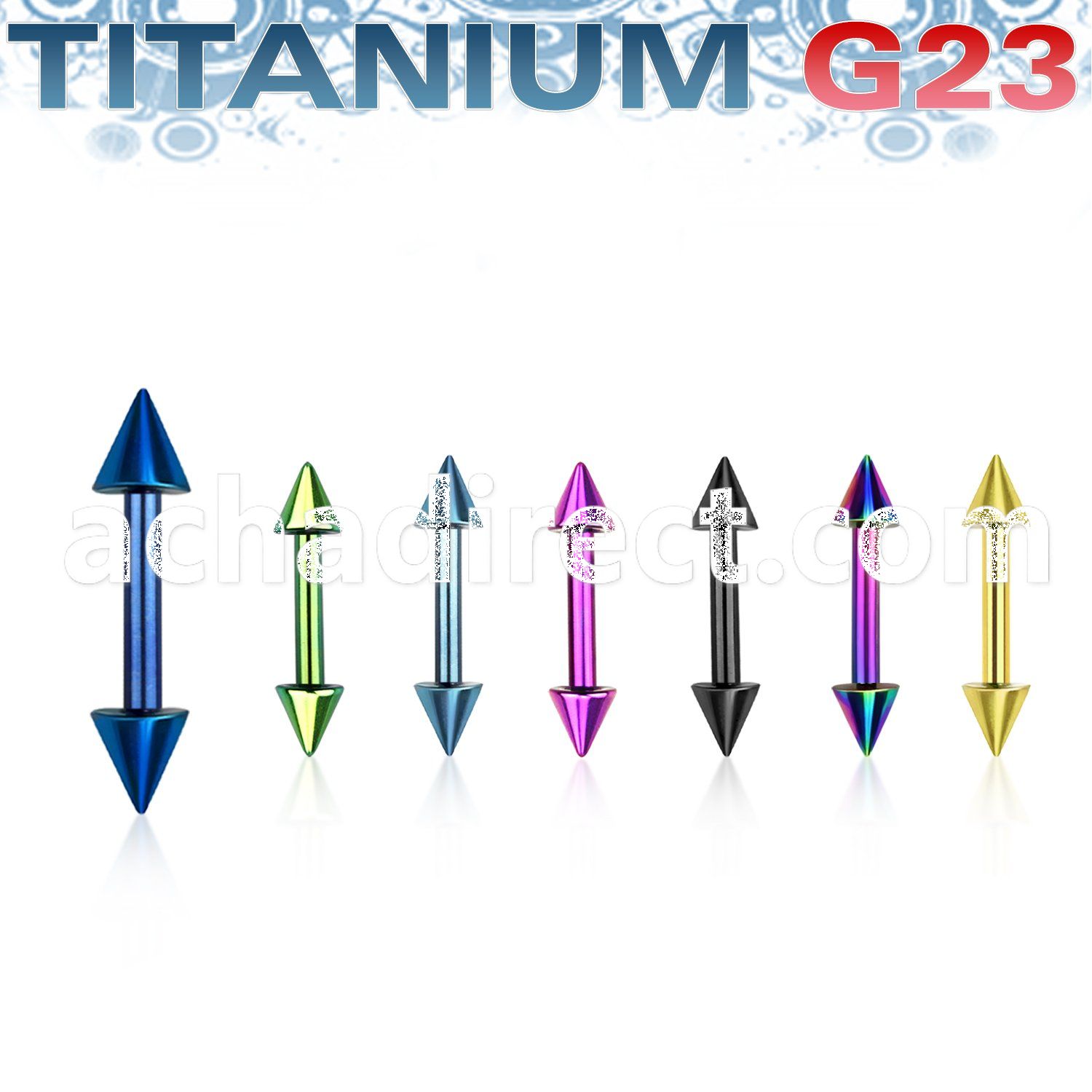 utbbecn anodized titanium g23 eyebrow barbell with 3mm cones
