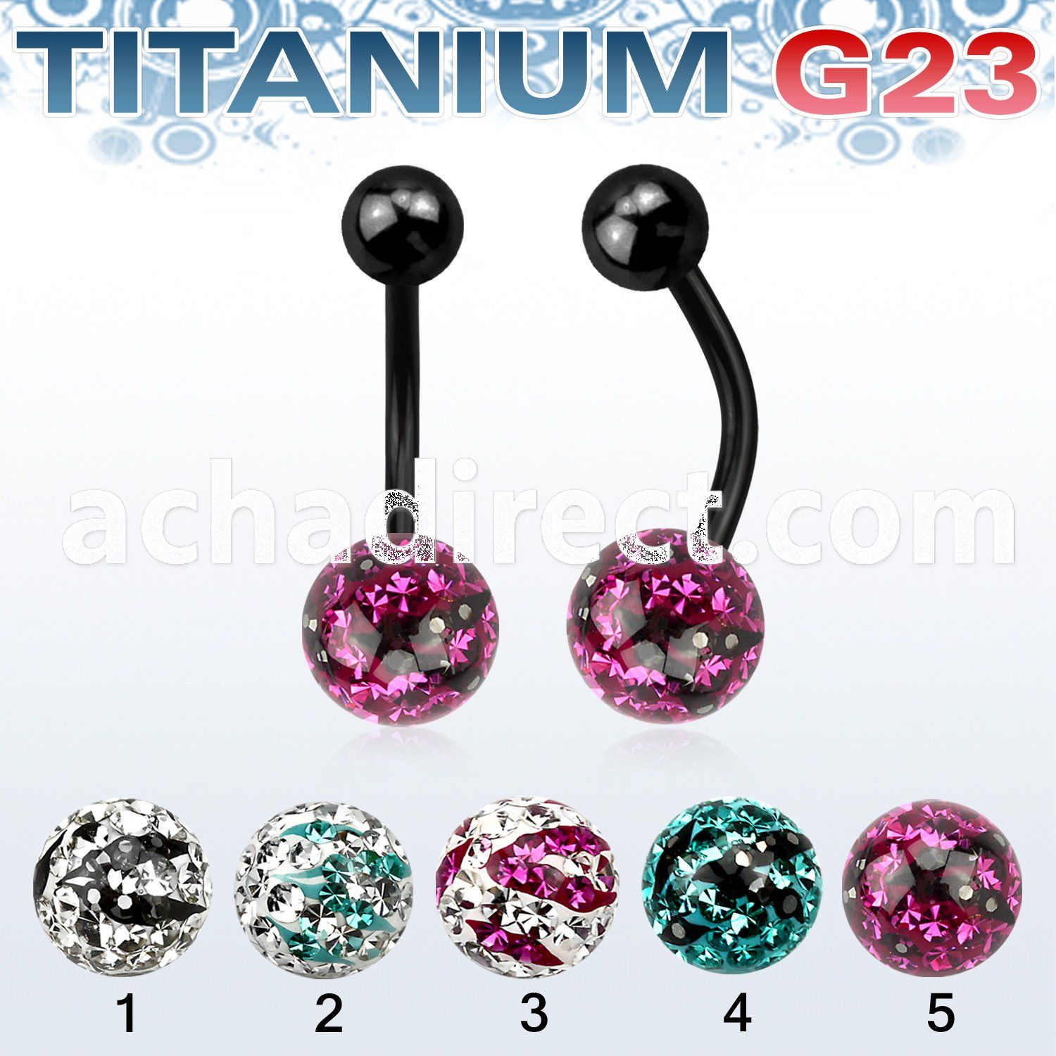 utbnfr8c anodized titanium banana w 8mm multi crystal zebra ball 