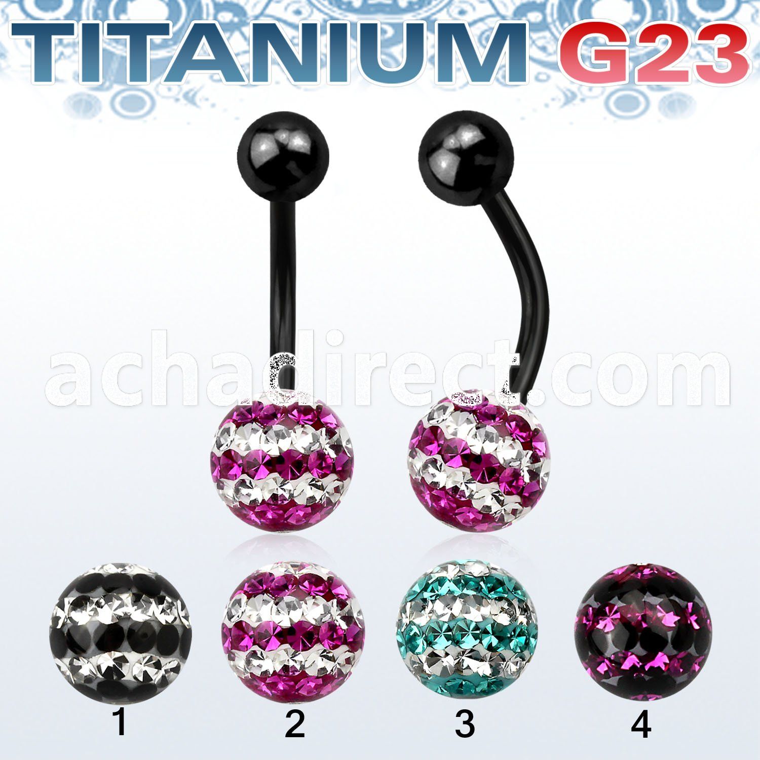 utbnfr8d anodized titanium banana w 8mm tri line ferido ball