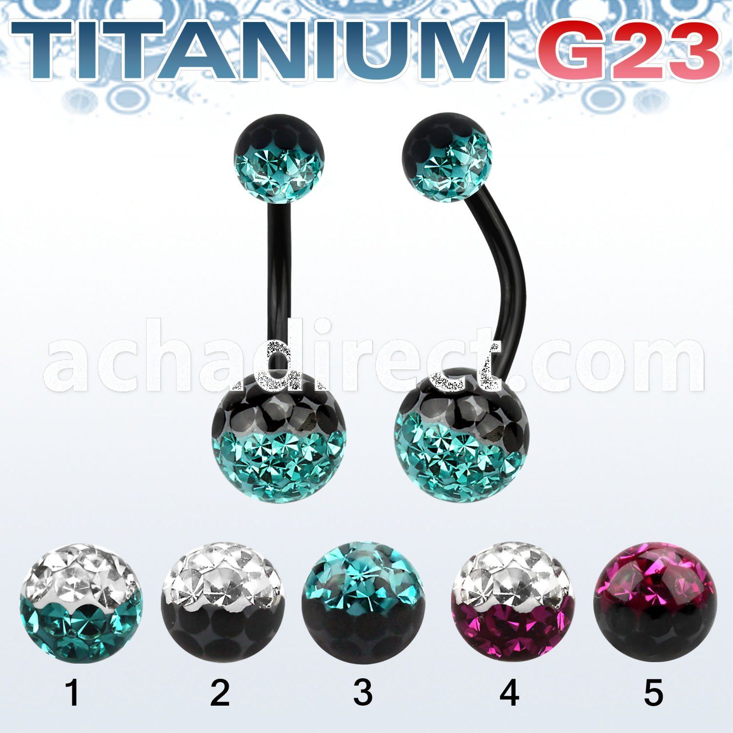 utbnfrge anodized titanium banana w 5 8mm 2 color ferido balls