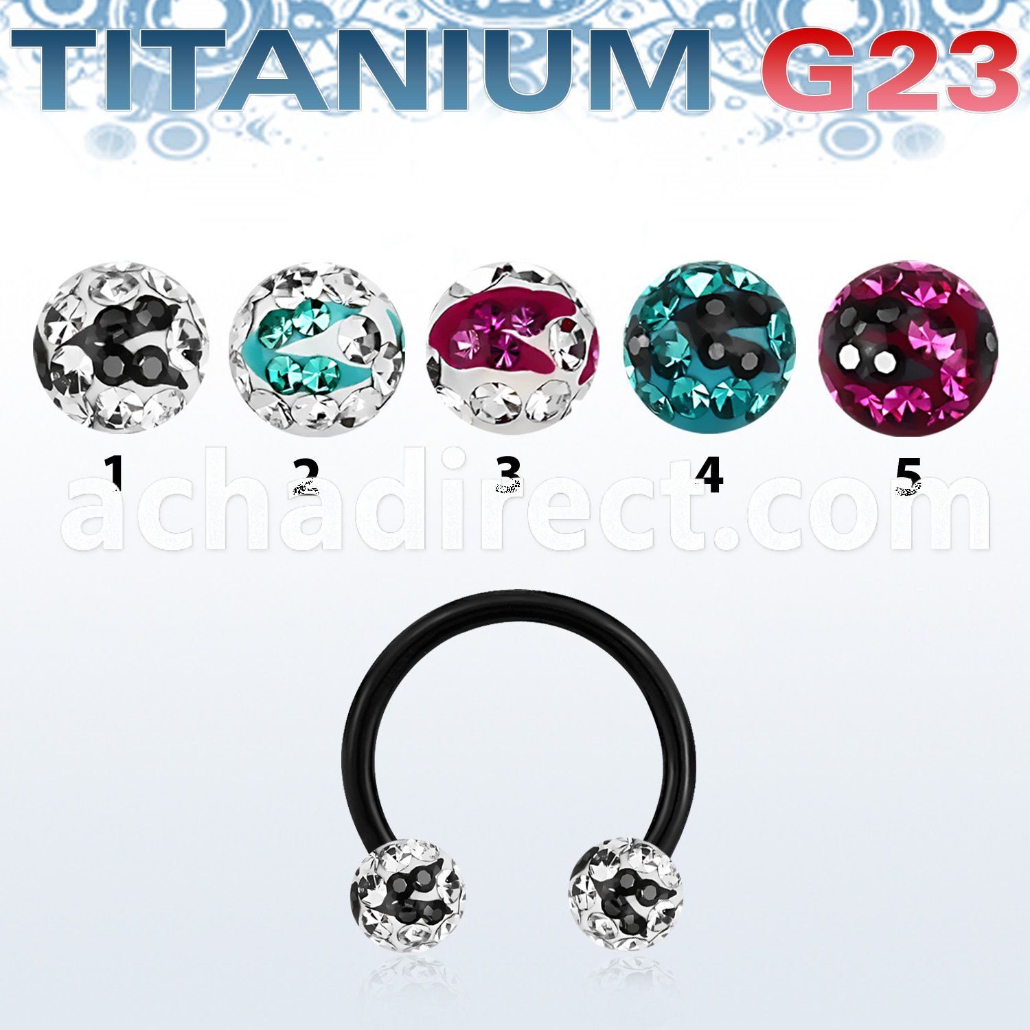 utcbfr5c black titanium cbr w 5mm multicrystal zebra balls