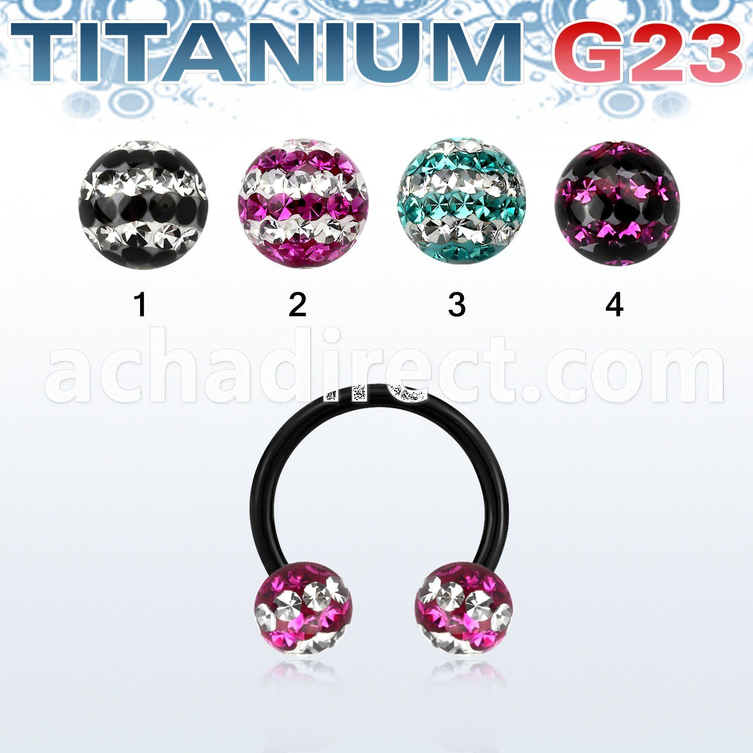 utcbfr6d anodized titanium g23 barbell w 6mm tri line balls