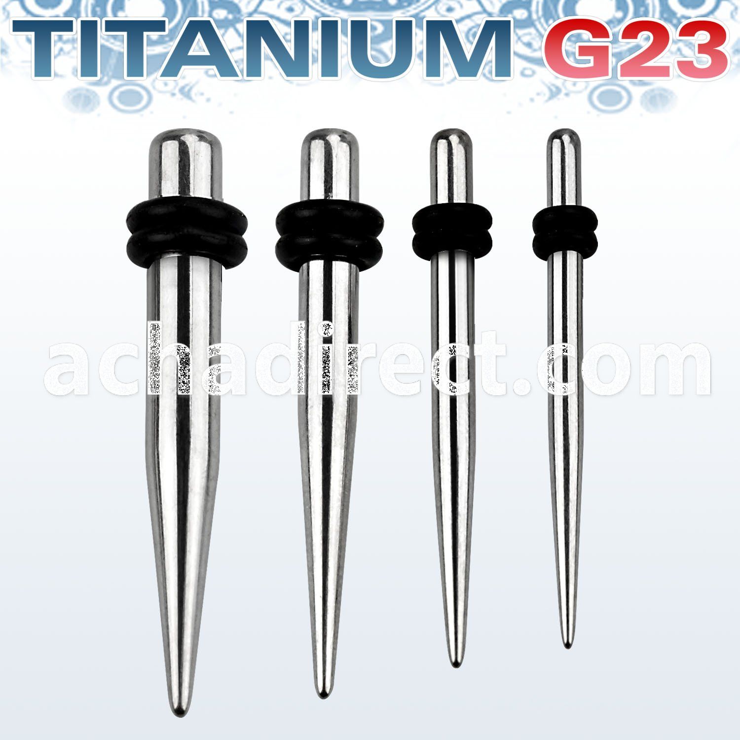 utp high polished titanium g23 taper with double o ring
