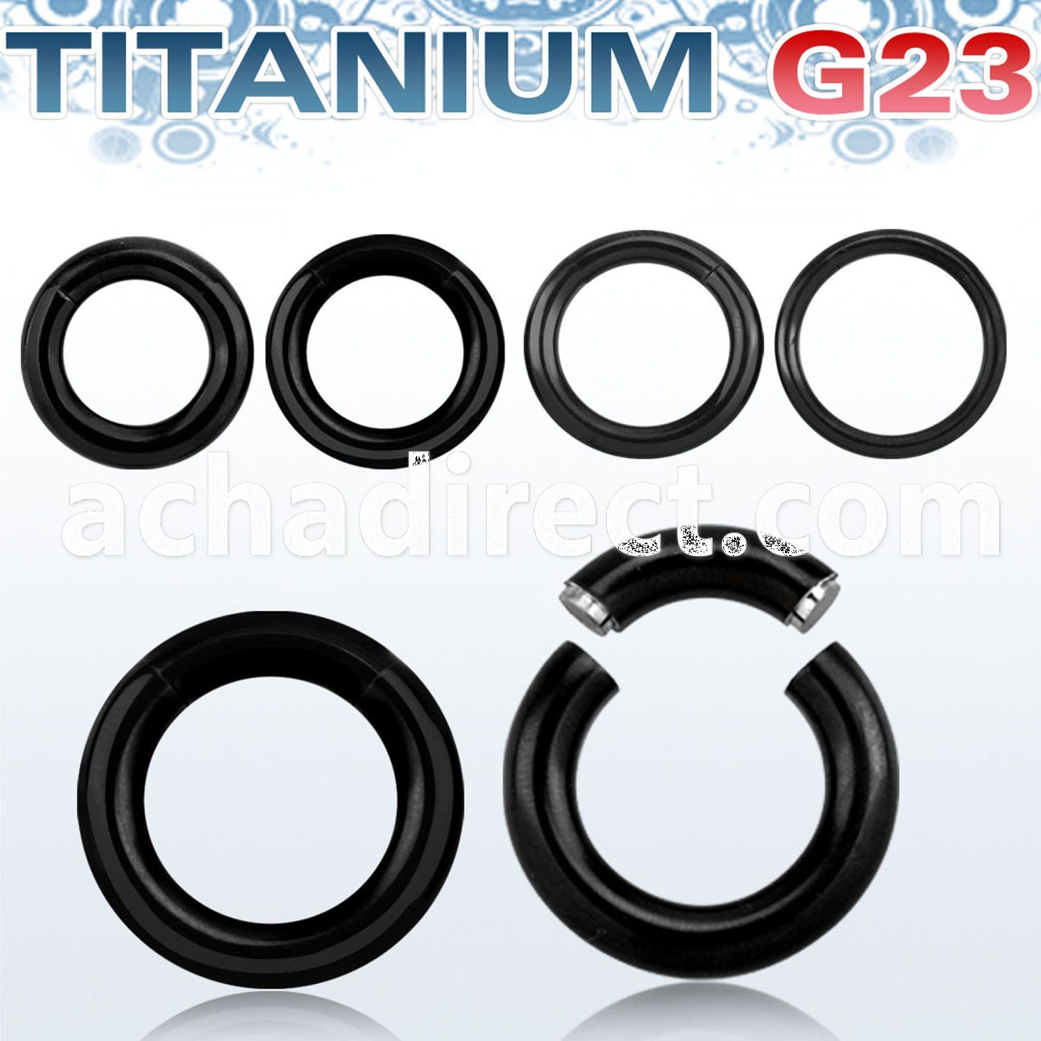 utsg black anodized 1 2mm 3 2mm titanium g23 segment ring