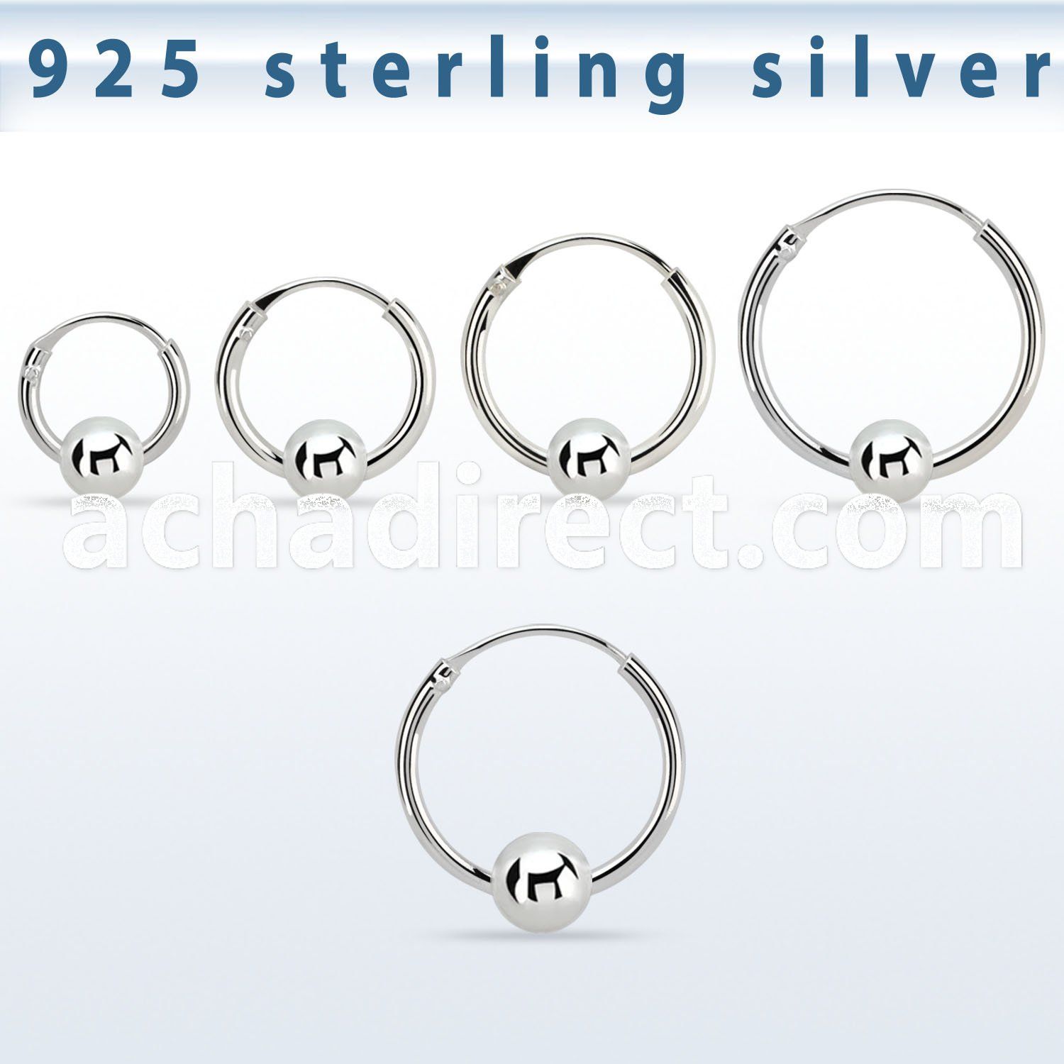 vbcr16m 925 silver ball closure earrings (1.2mm) with 4mm ball