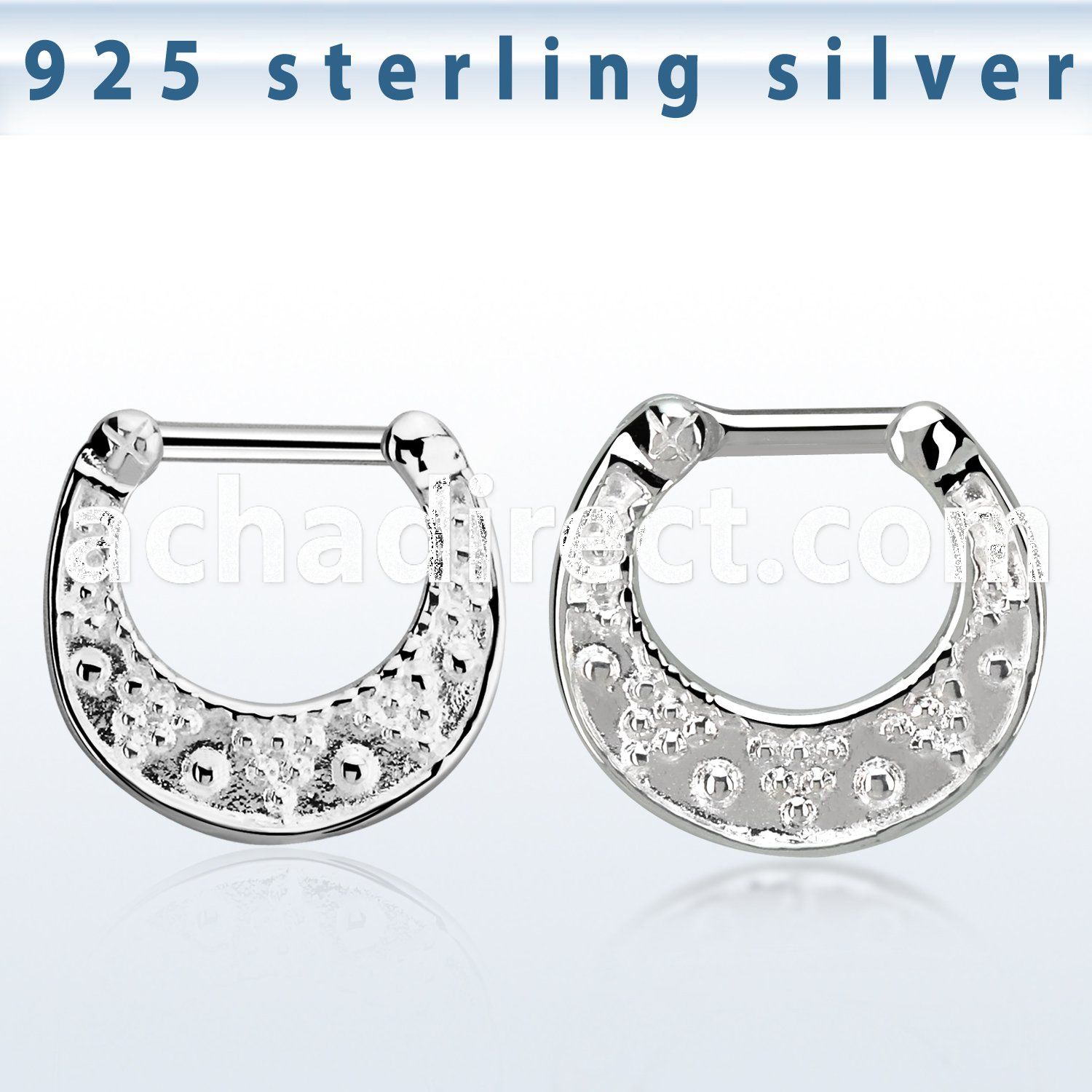 vsepf14 925 silver septum clicker w 1.2mm 316l steel closure bar