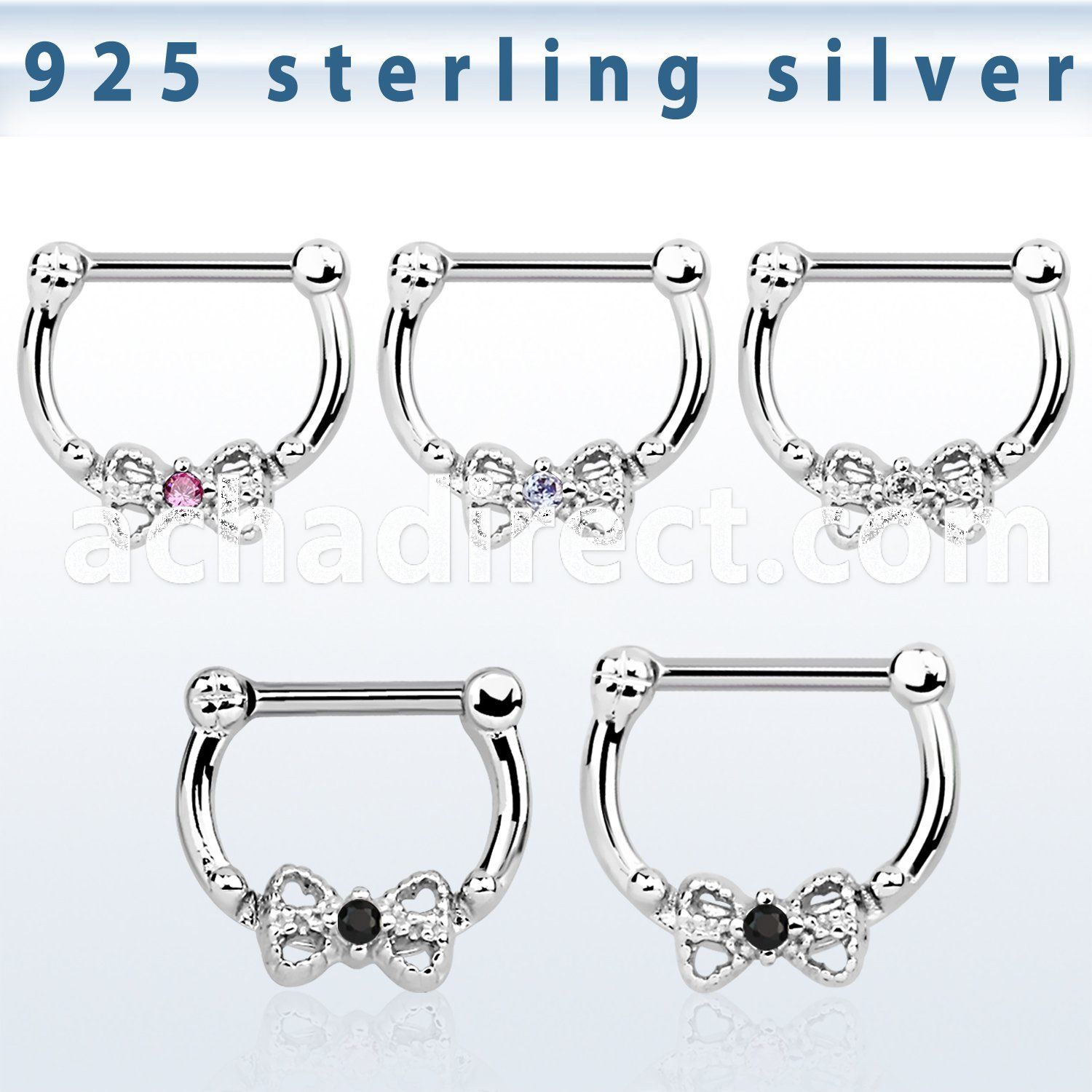 vsepk16 high hanging 925 silver septum clicker 16mm w bow