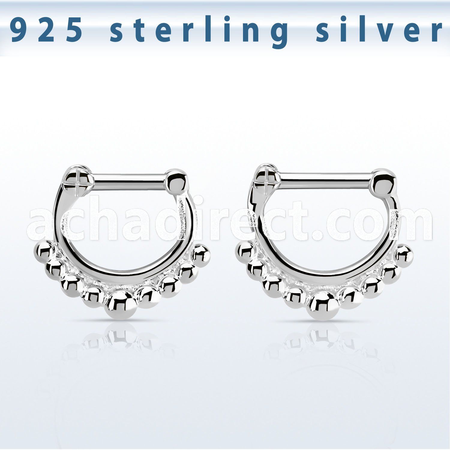 vsepn14 silver septum clicker 14g w big balls