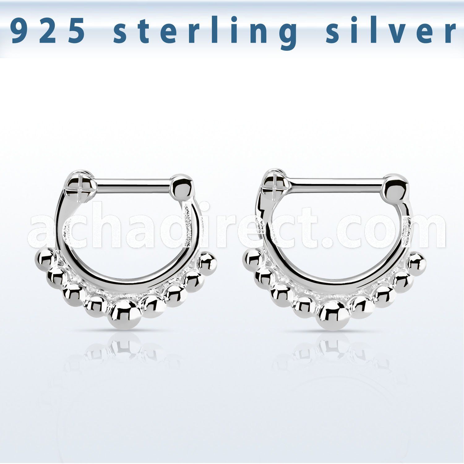 vsepn16 silver septum clicker 14g w big balls