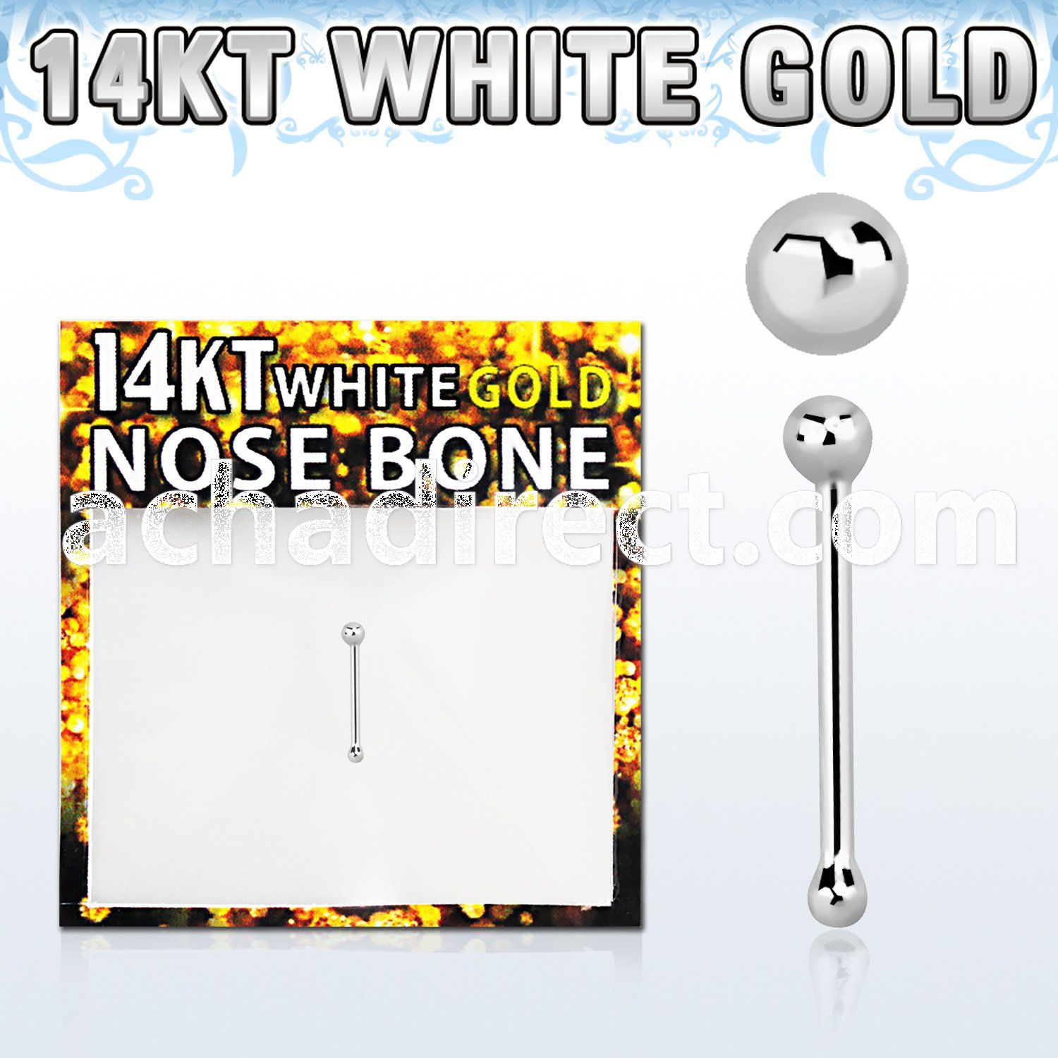 wnbb1 14kt white gold nose bone w 1 5mm white gold ball top
