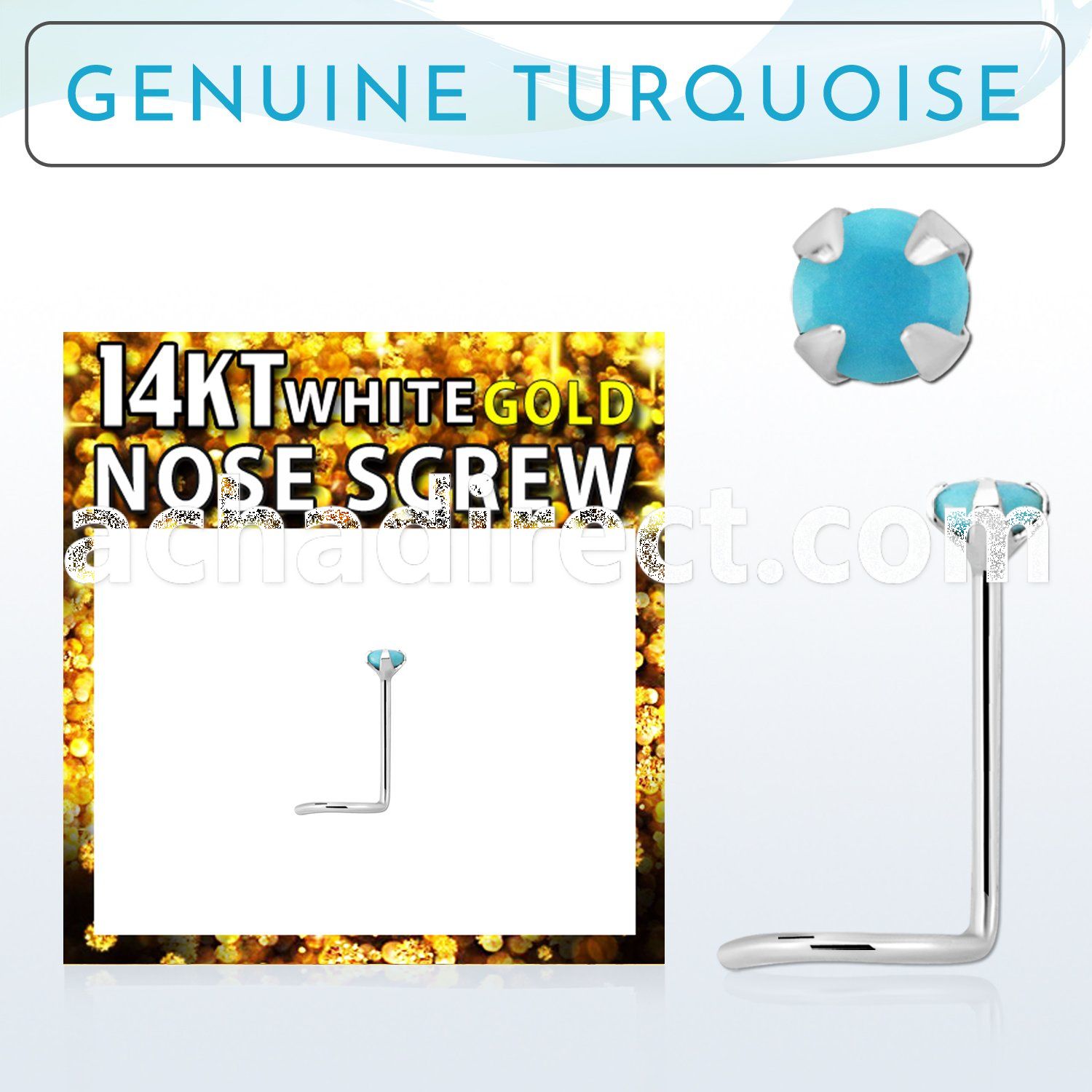 wscge7 14kt white gold nose screw w 2mm prong set turquoise