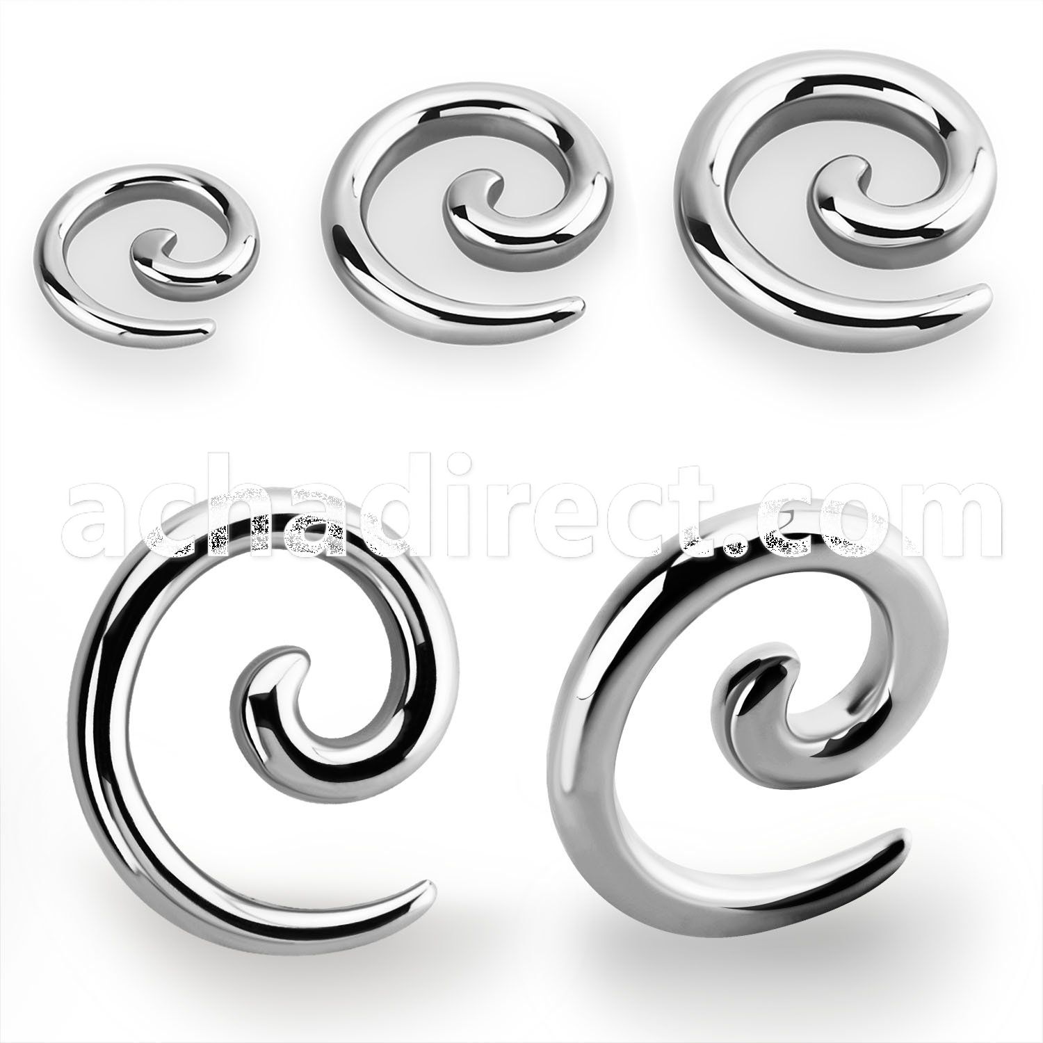 wspg high polished surgical steel spiral coil taper expander
