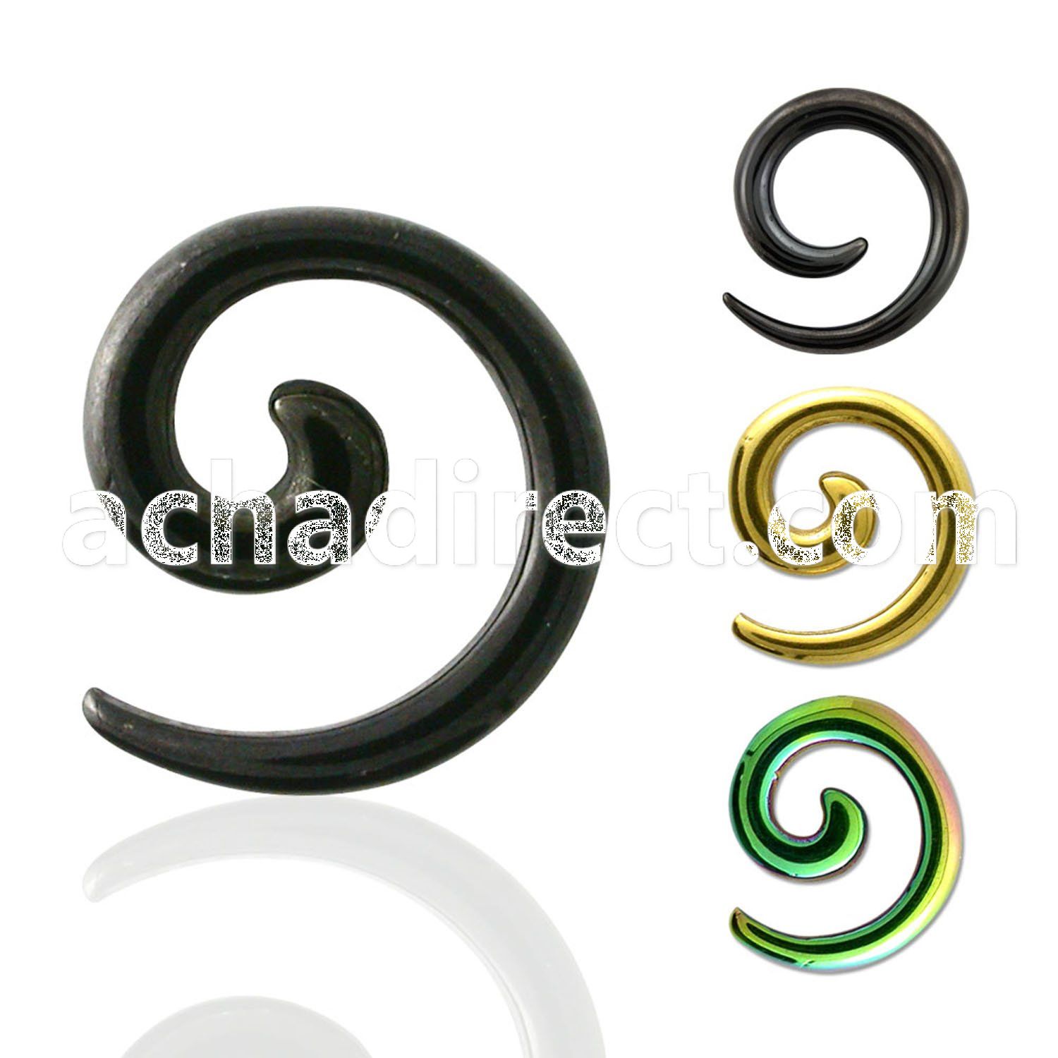 wspgt anodized 316l steel coil taper expander 10g to 0g