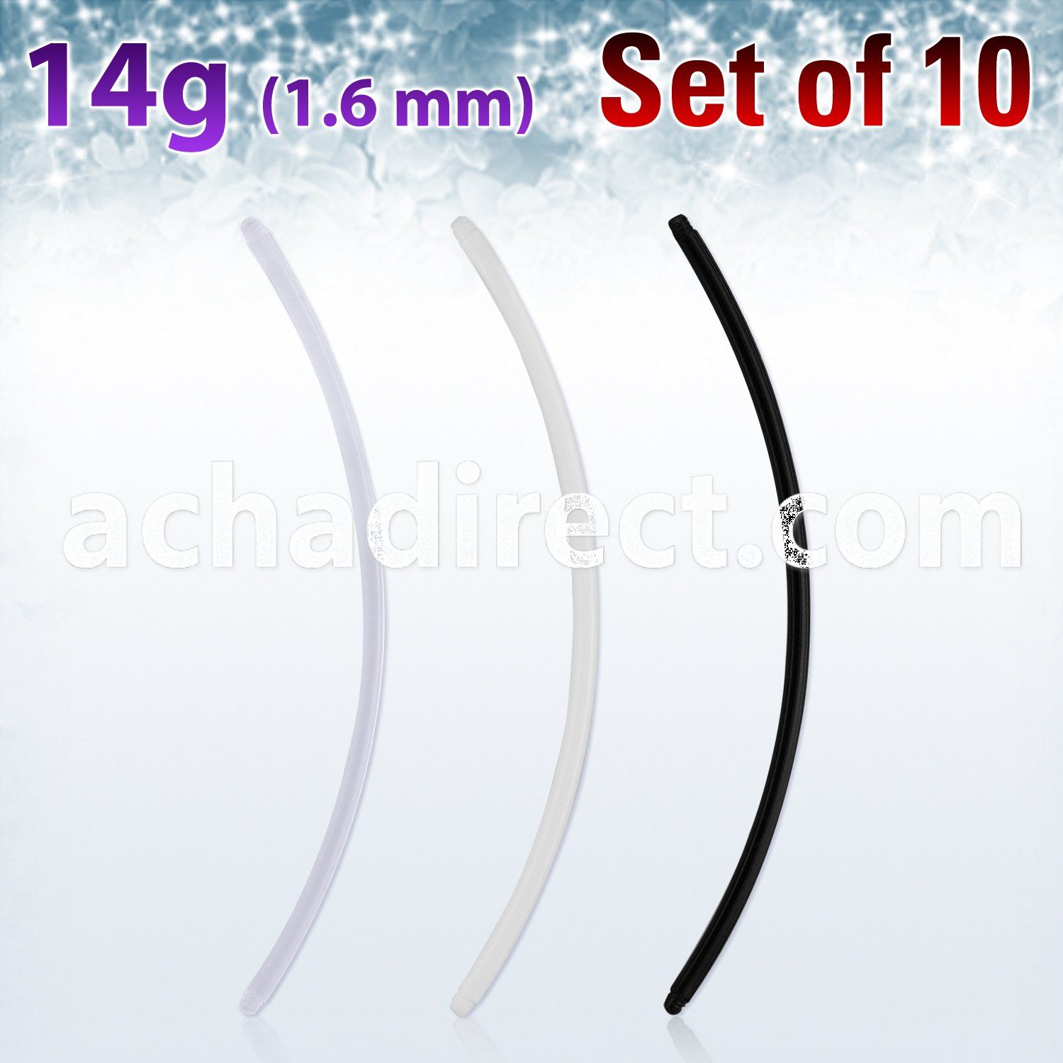 xabn14g2 pack bioflex extra long belly banana post threading, 14g