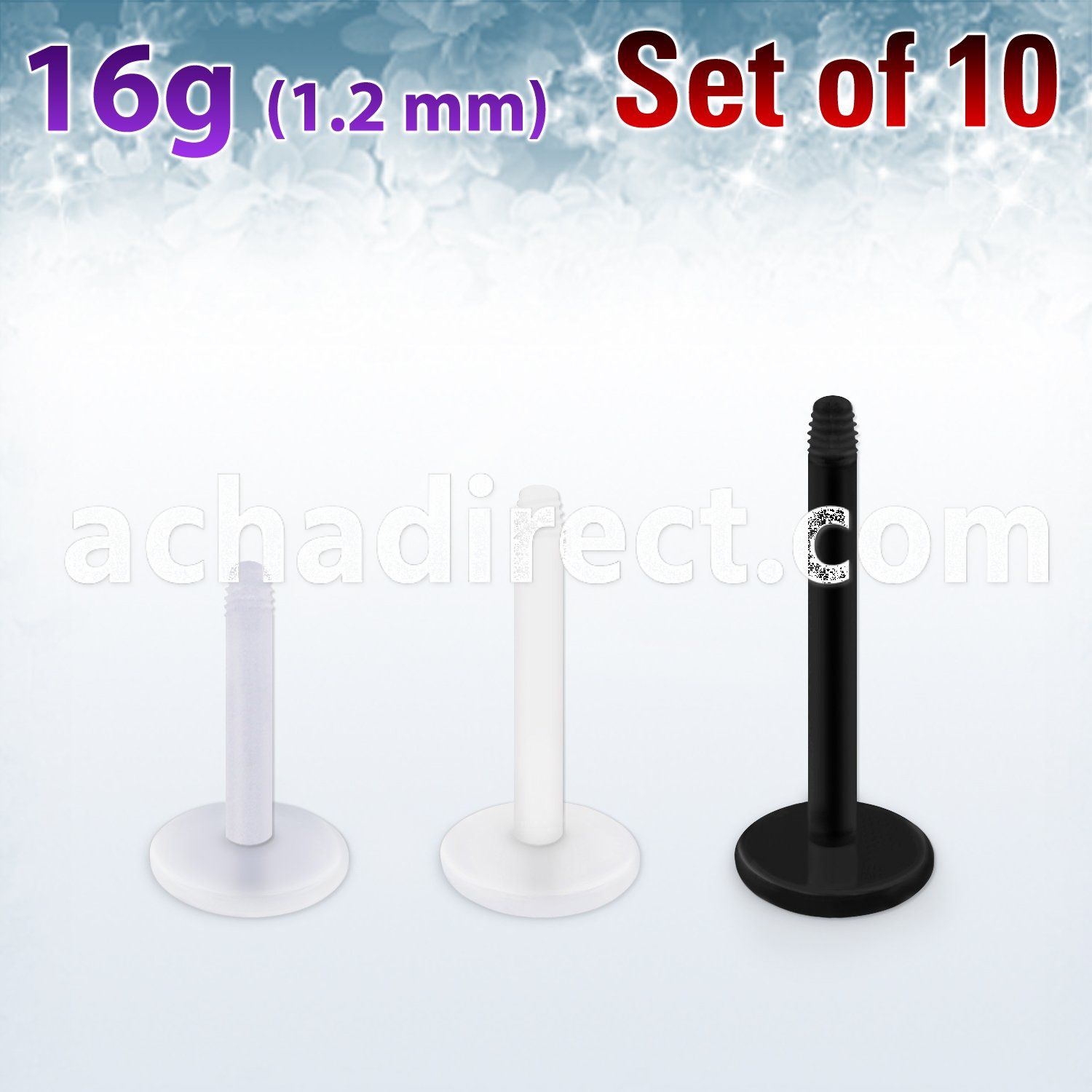 xalb16g flexible acrylic labret ext thread 1.2mm
