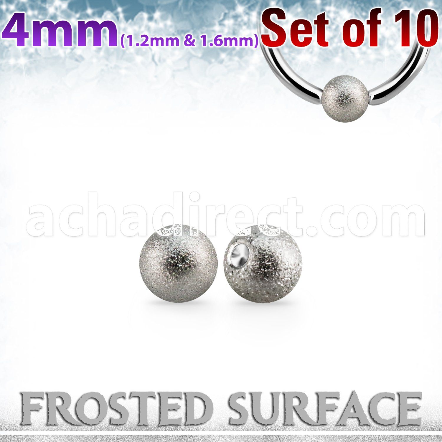 xdpfob4 set w 10  4mm steel dimple balls w frosted surface