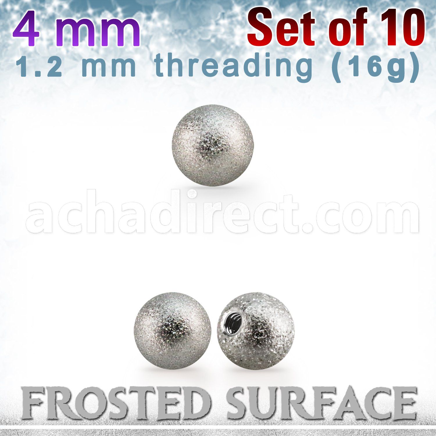 xfobal4s 10 pcs of 4mm 316l steel ball w frosted surface 1.2mm