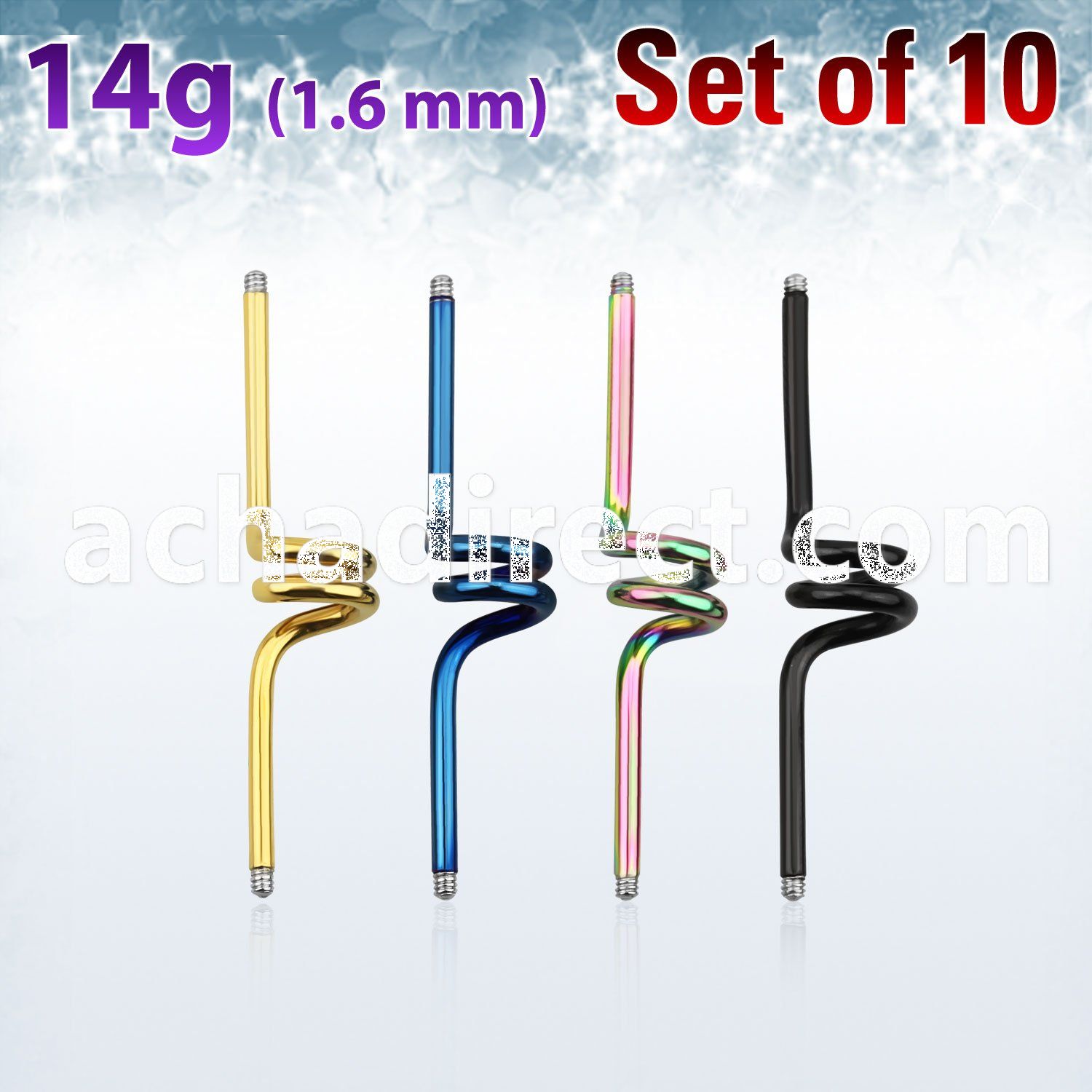 xintc14g anodized 316l steel industrial twister barbell post