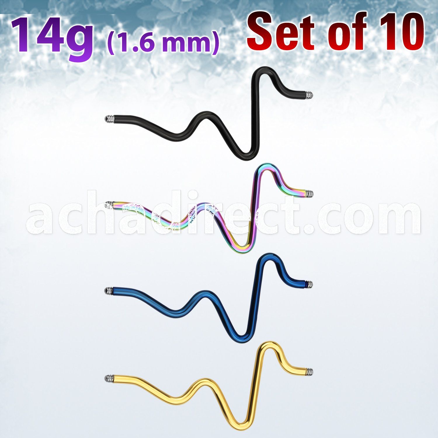 xinte14g anodized 316l steel industrial heart beat barbell post