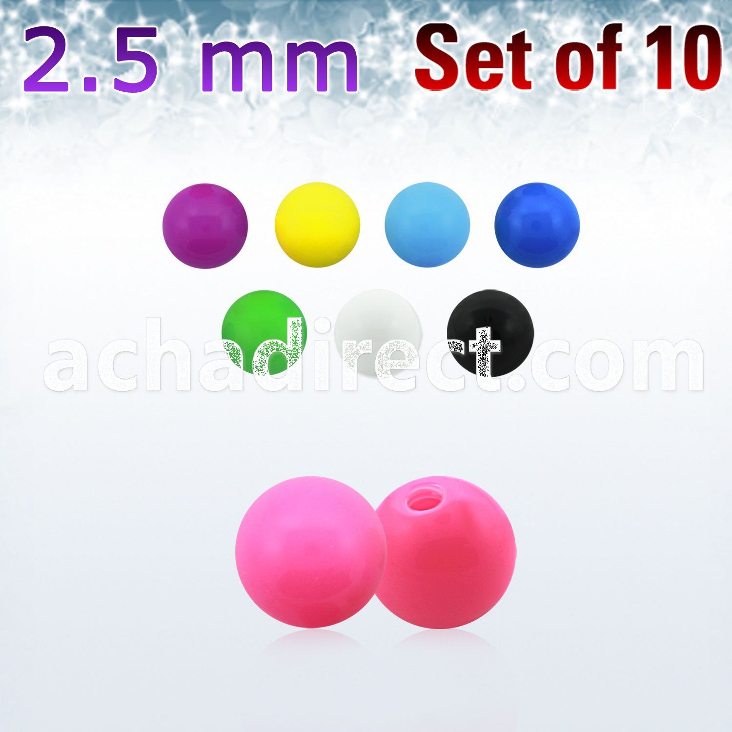 xsab25 set of 10 pcs of 2 5mm acrylic ball in solid colors
