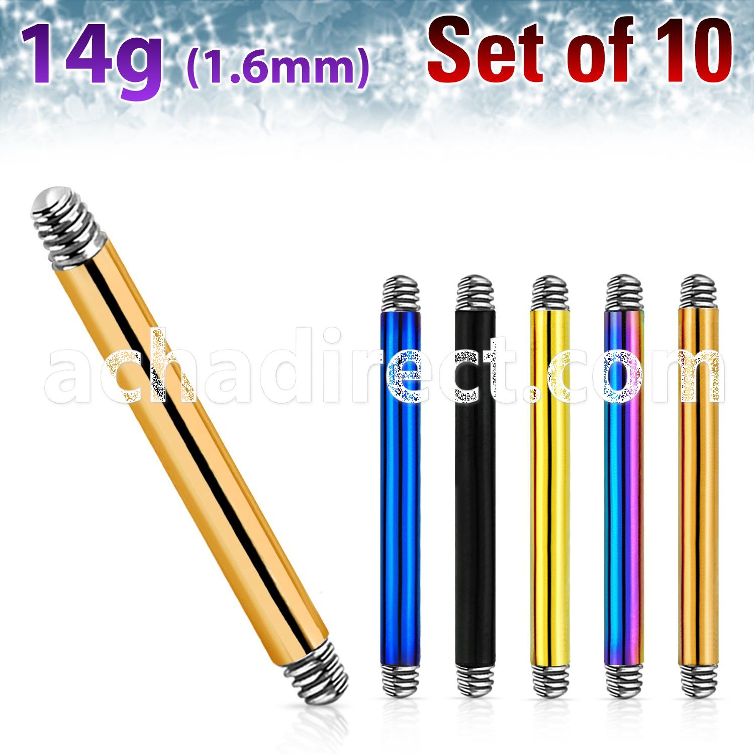 xtbb14g pack of 10 pcs of anodized 316l steel bar posts