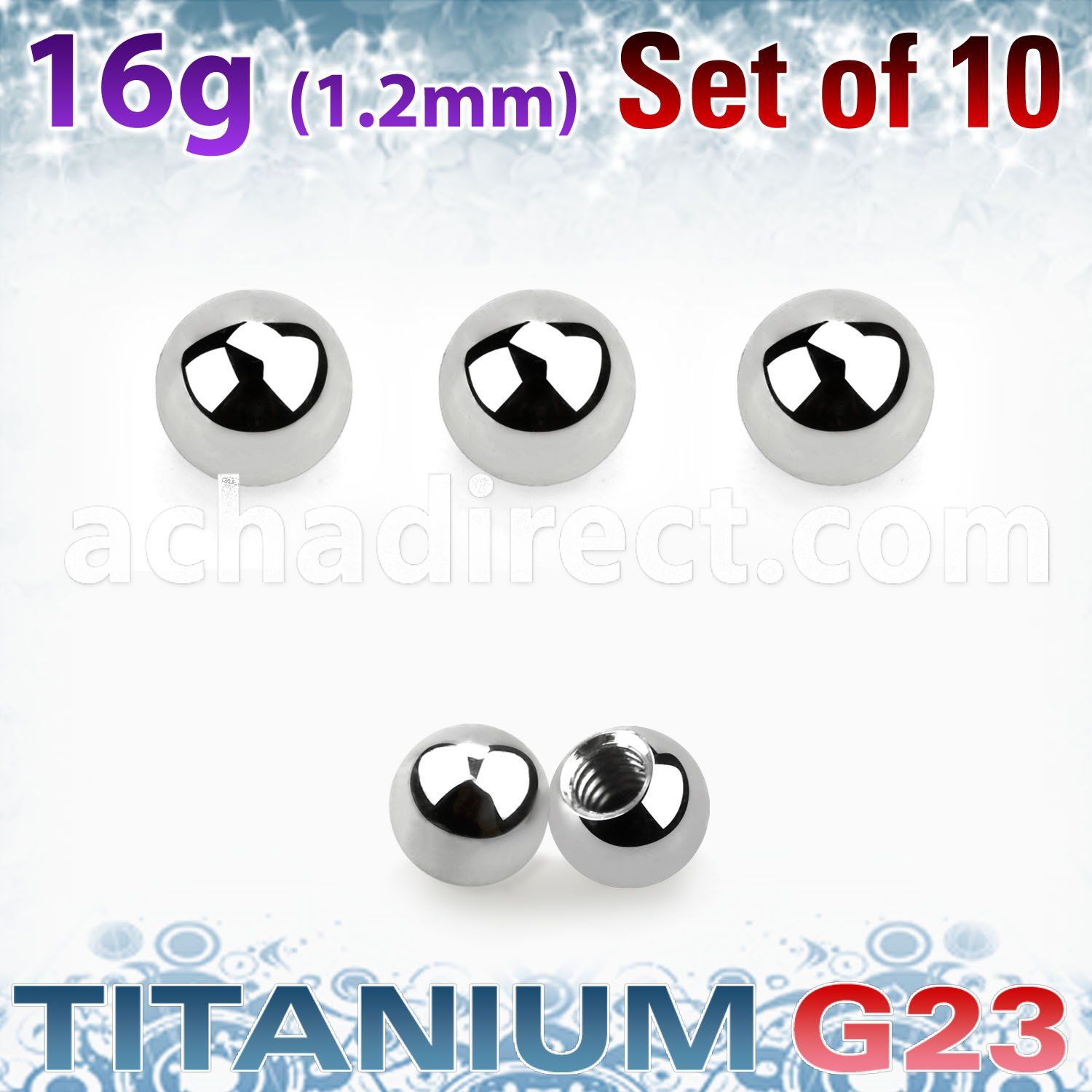 xubal25 pack of 2 5mm high polished titanium g23 balls