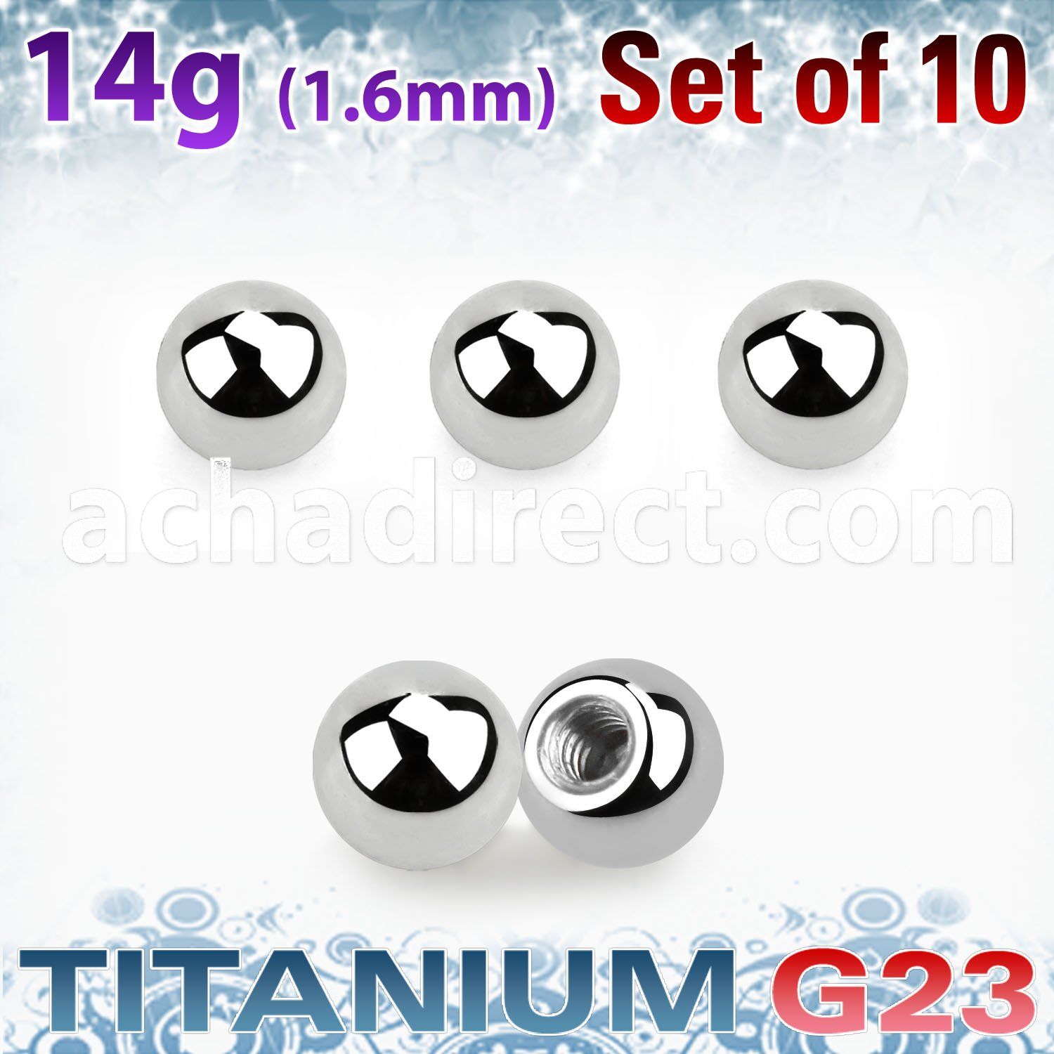 xubal4 pack of 10 pcs of 4mm high polished titanium g23 balls