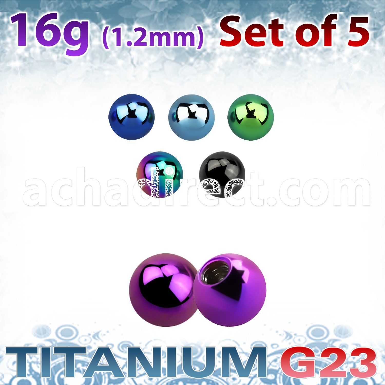xubt3s pack of 3mm anodized titanium g23 balls thread 1 2mm