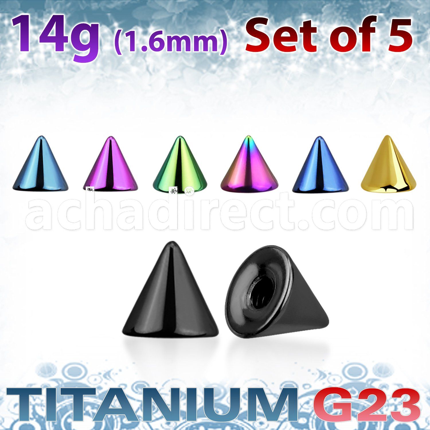xucnt4g set of 4mm anodized titanium g23 cones 1 6mm thread