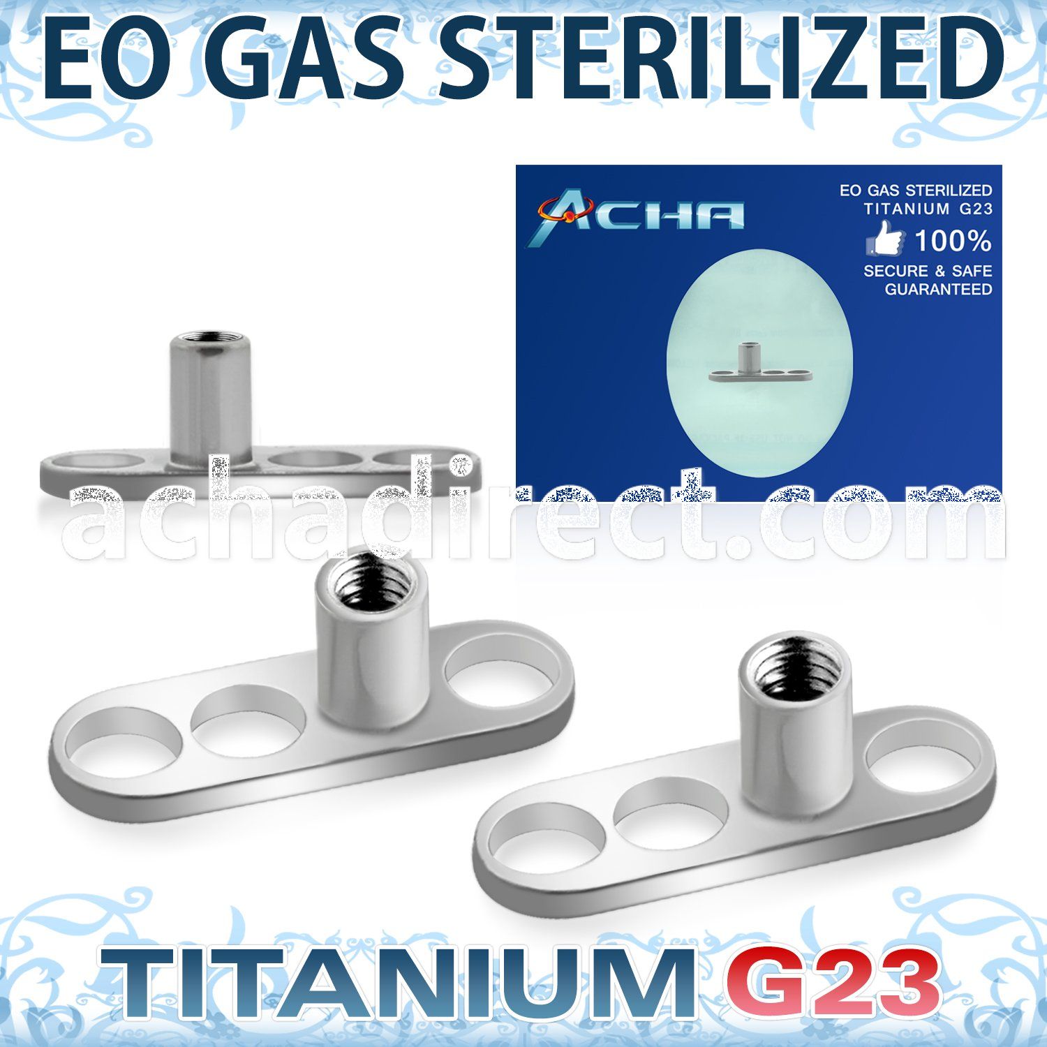 ztsa2 sterilized titanium g23 base part three holes internal