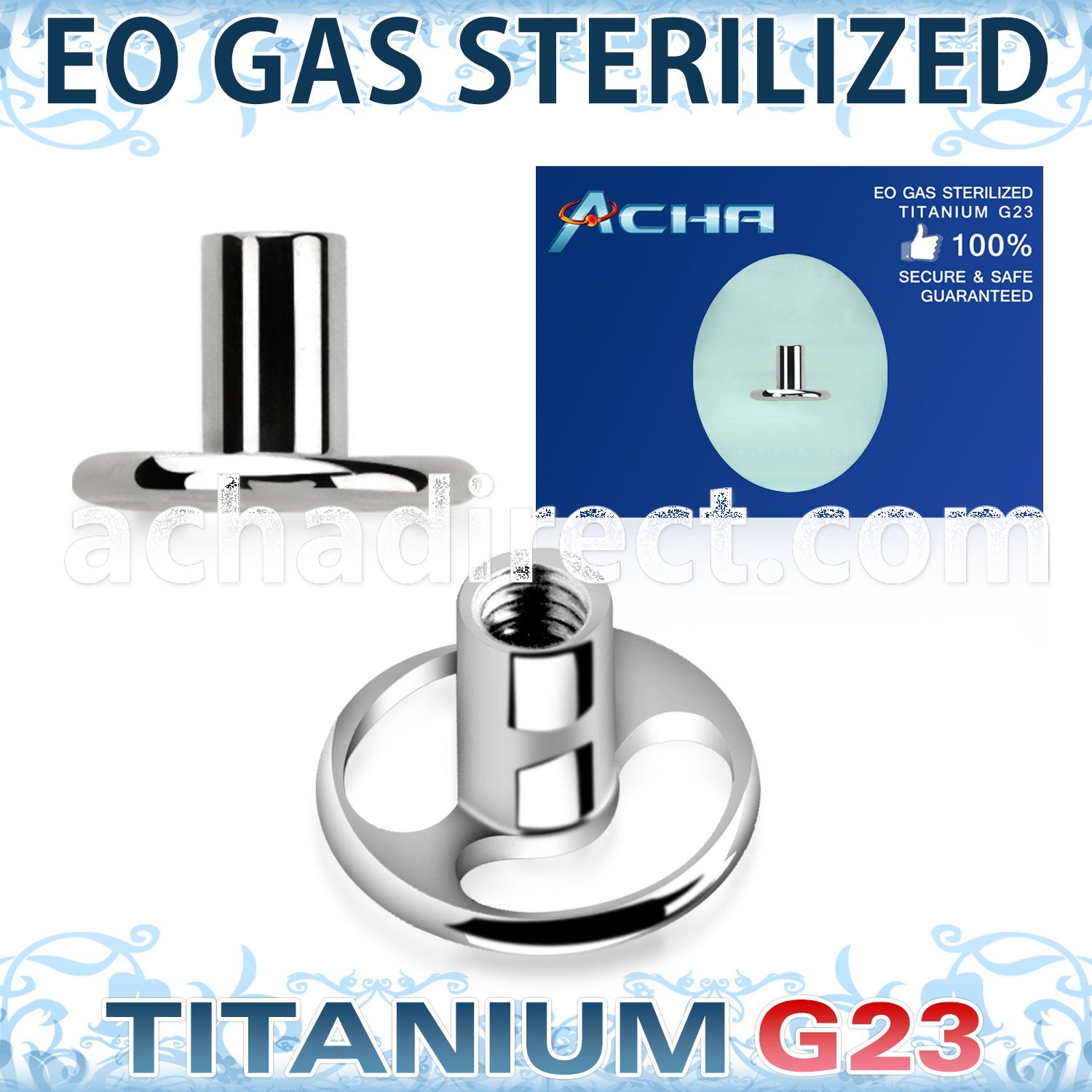 ztsa6 sterilized titanium g23 base part two holes internal