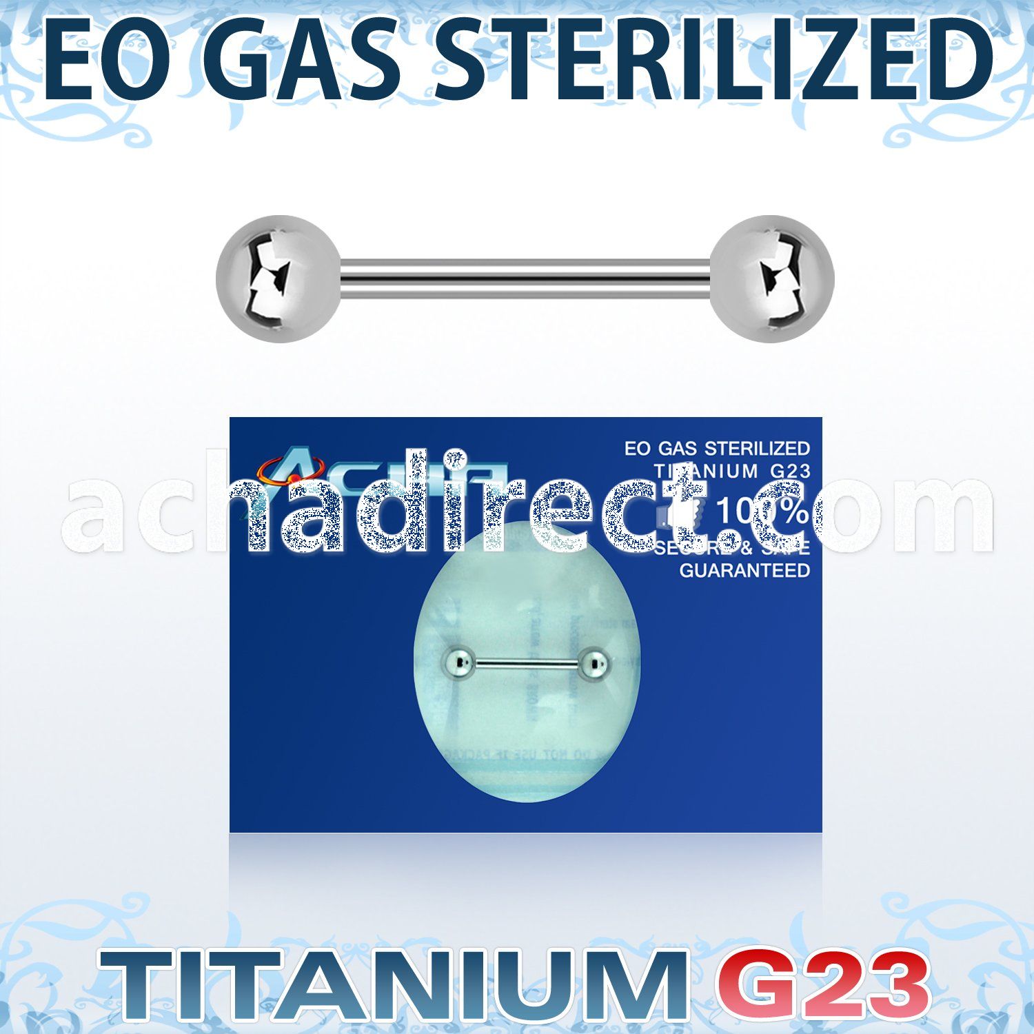 zubbnpg sterilized titanium g23 nipple barbell with 5mm balls