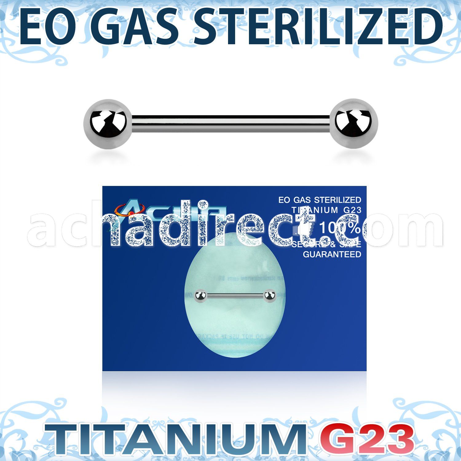 zubbnps sterilized titanium g23 nipple barbell 4mm balls