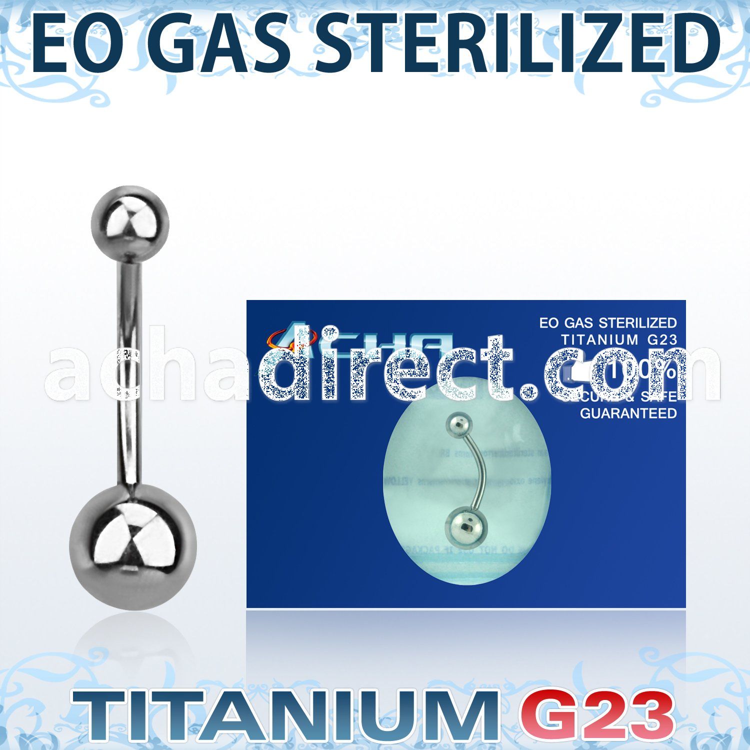 zubng sterilized titanium g23 belly banana with 5 8mm ball