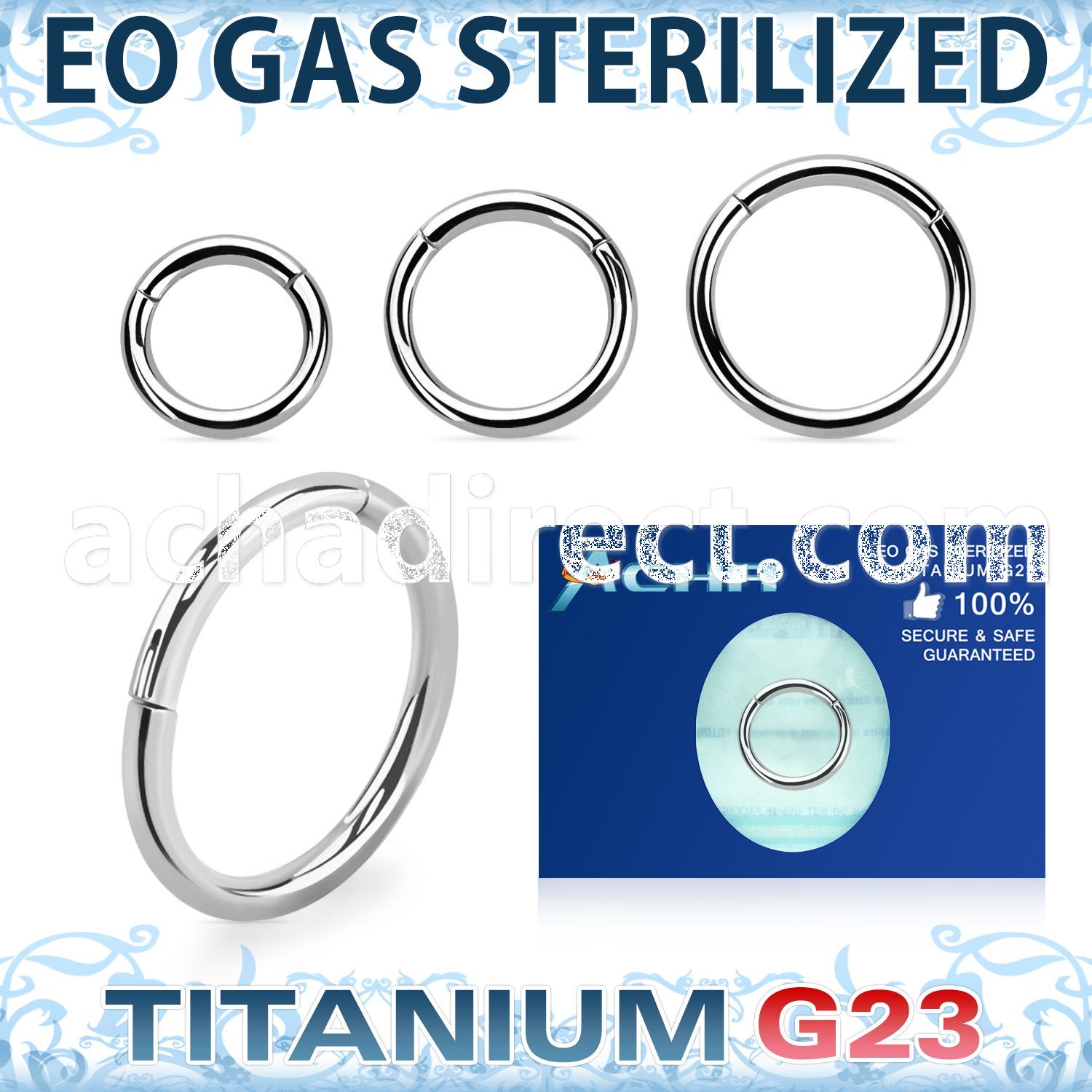 zusegh14 eo gas sterilized titanium g23 hinged segment ring