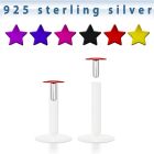 bilbsp labret bio flexible transparente estrella plata esterlina colores al por mayor
