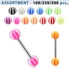 blk366 surtido piercings surtido barbells lengua acero quirurgico bolas acrilicas pelota playa 6mm 16mm al por mayor