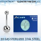 blk472 surtido piercigs surtido 250 50 piercings esterilizados piercing ombligo acero quirurgico 316l bolas acero liso al por mayor